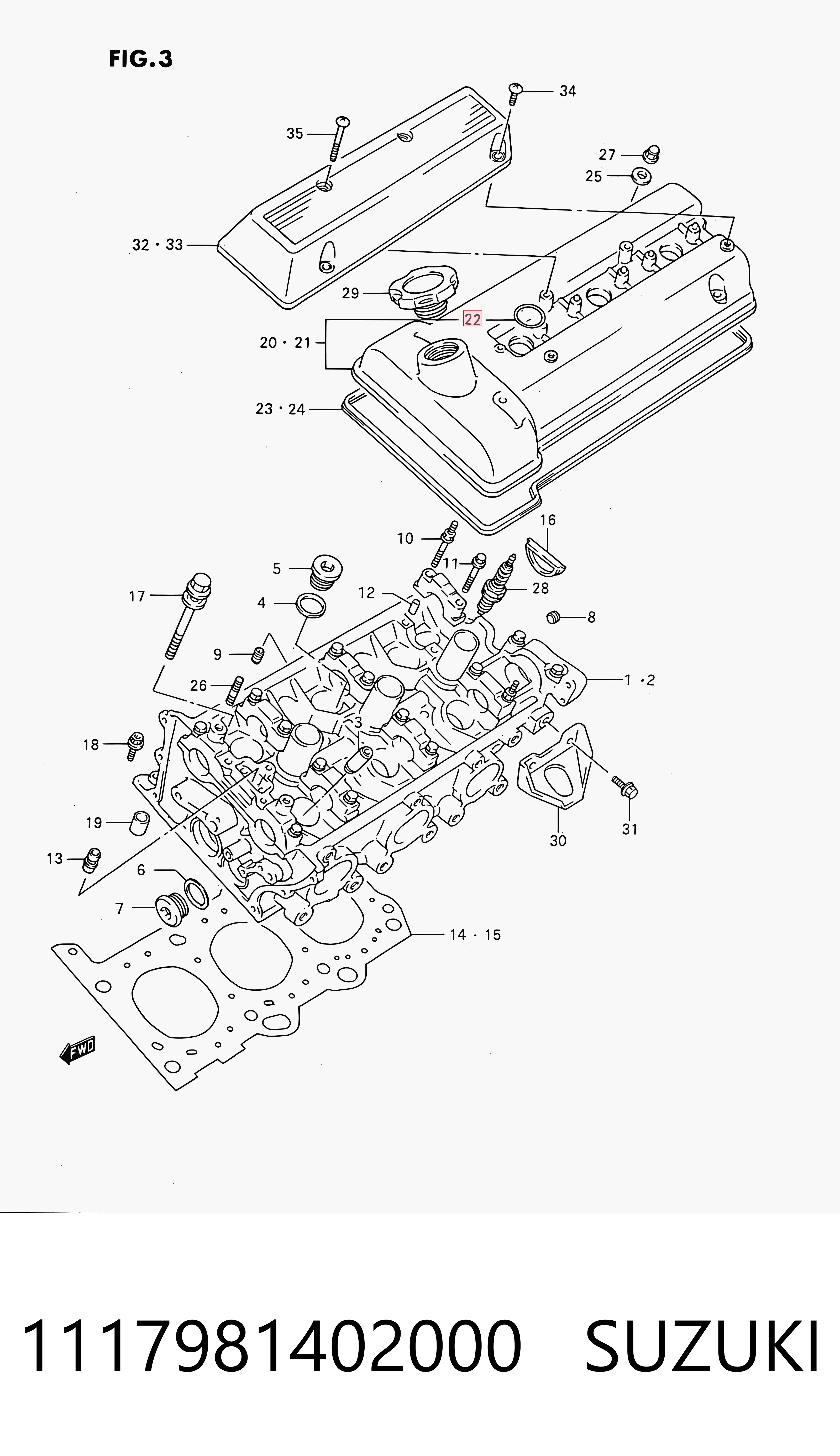 1117981402000 Suzuki Anillo de sellado del pozo de la bujía