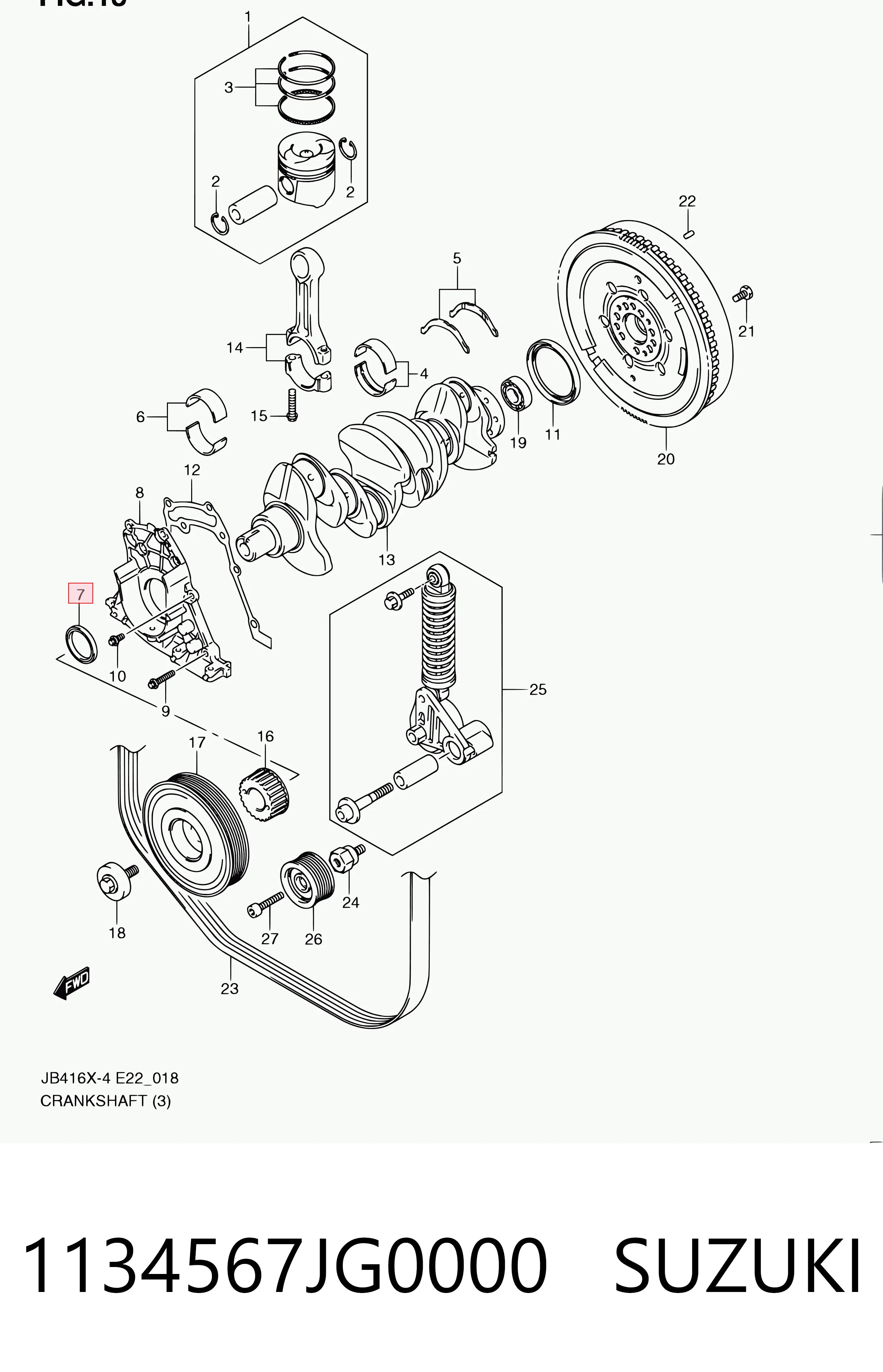 Retén de cigüeñal para Toyota Corolla E21