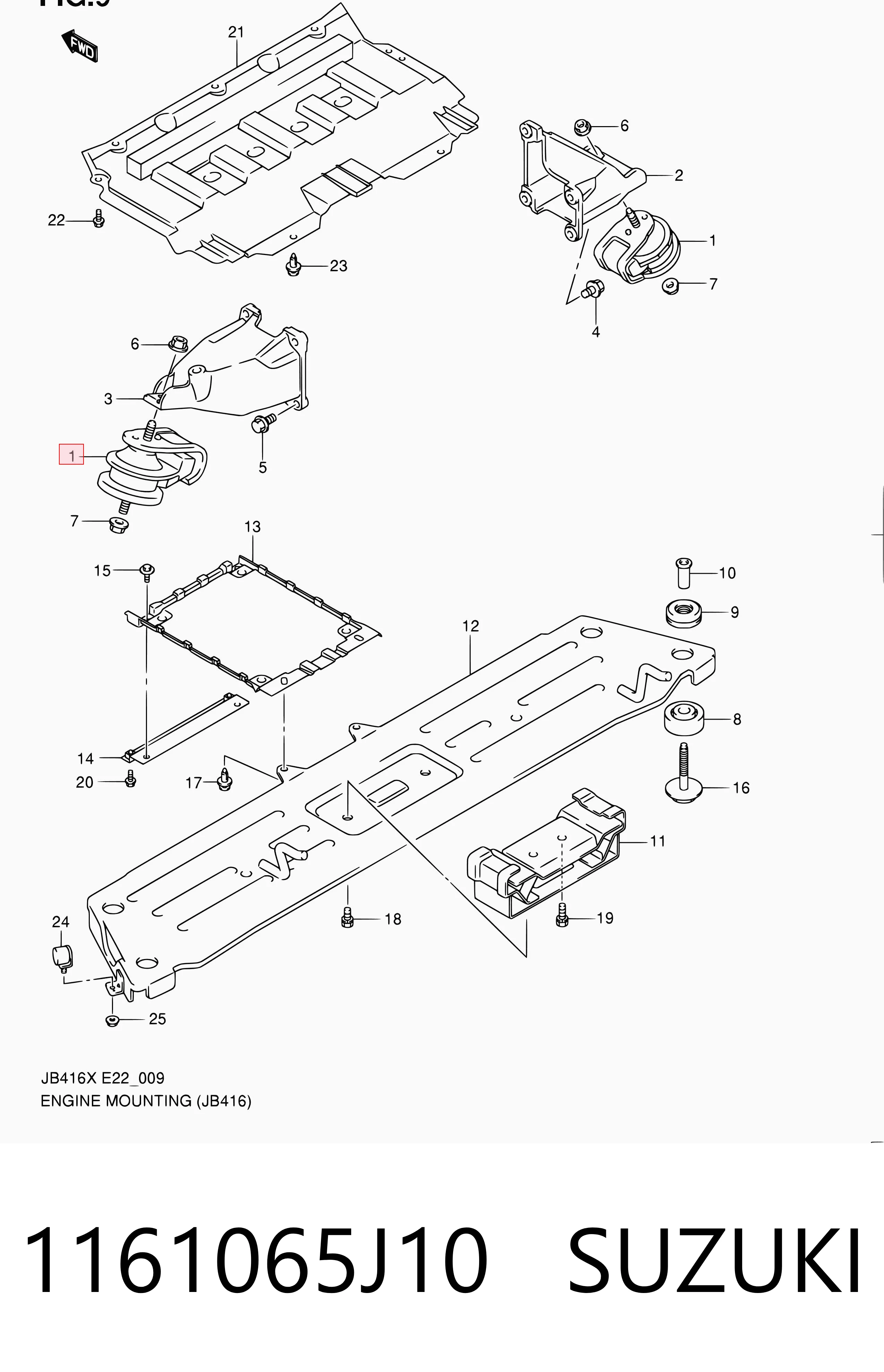 Soportes de motor delantero Suzuki Grand Vitara  (1998-2005)