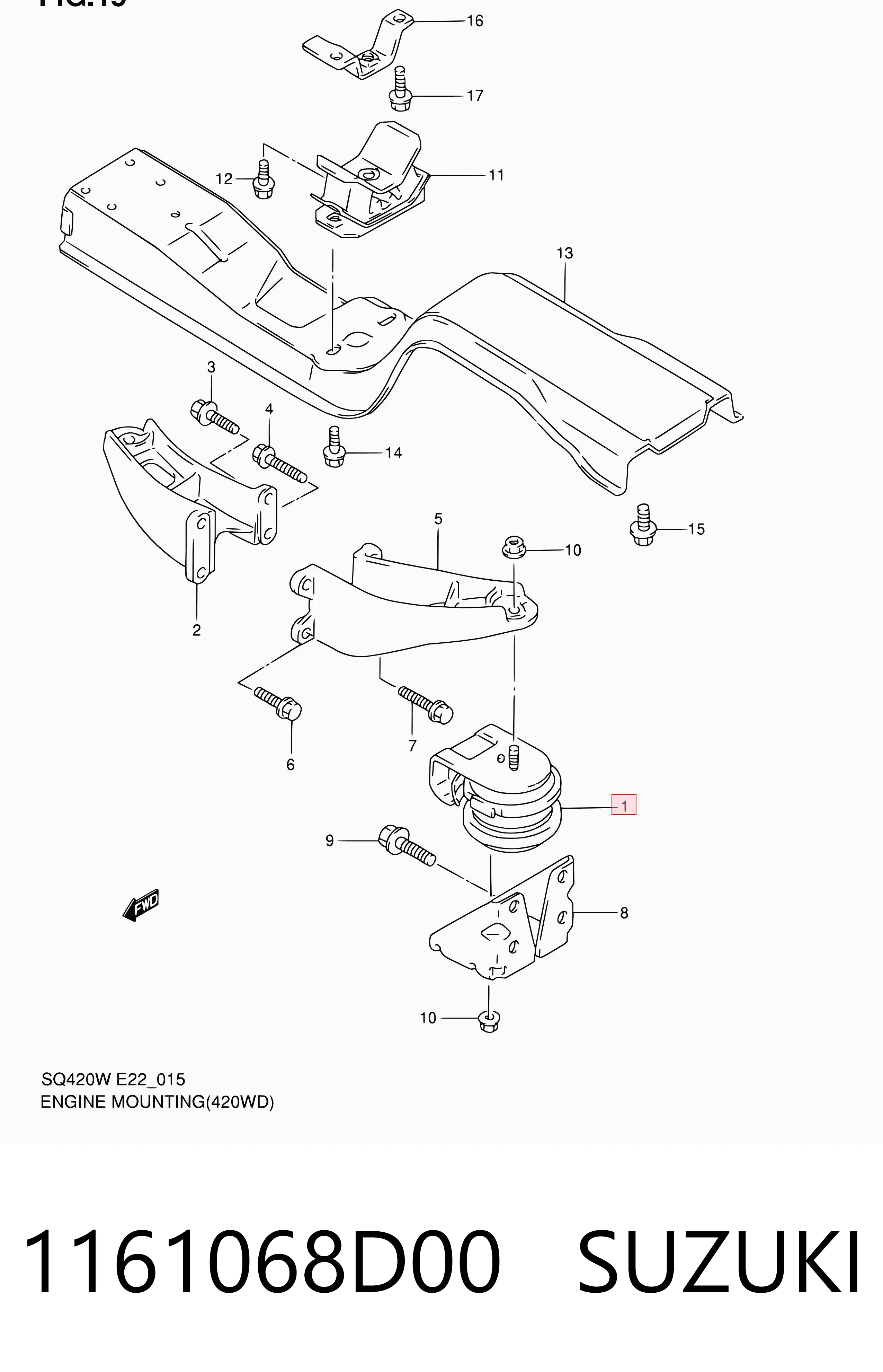Taco de motor delantero Suzuki Grand Vitara 