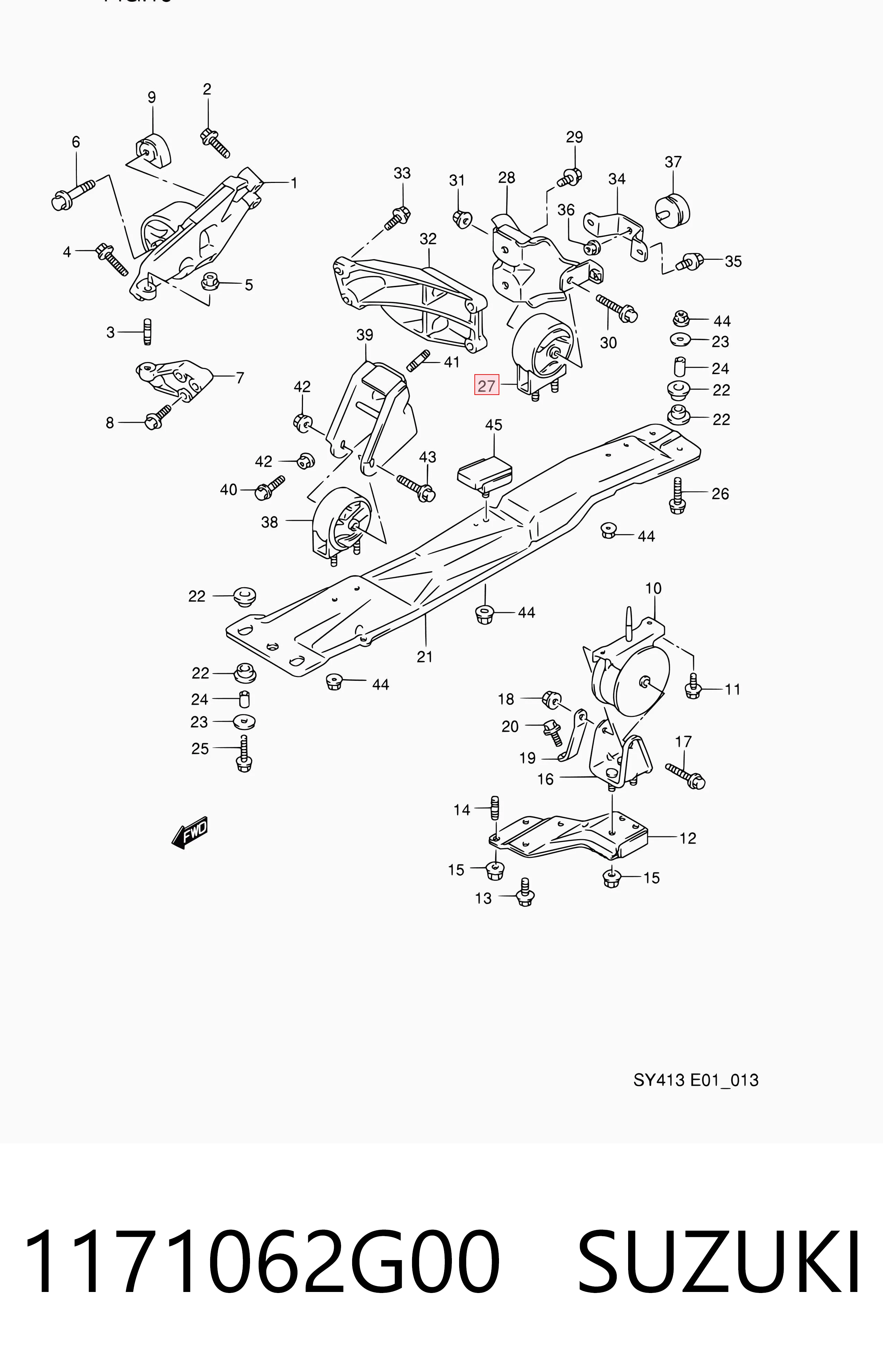 Soportes de motor trasero Suzuki Baleno sedán (EG) (1995 - 2002) precio, desde 28,59 EUR