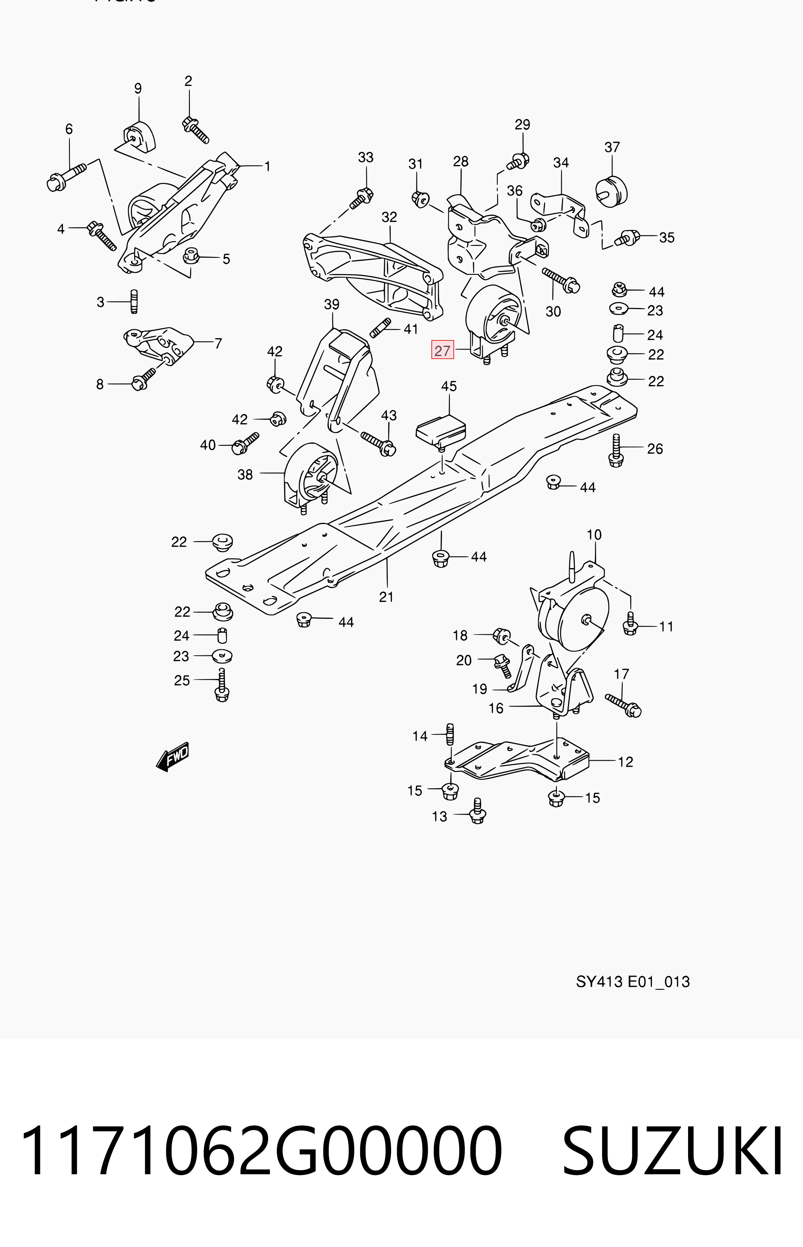 1171062G00000 Suzuki Taco de motor