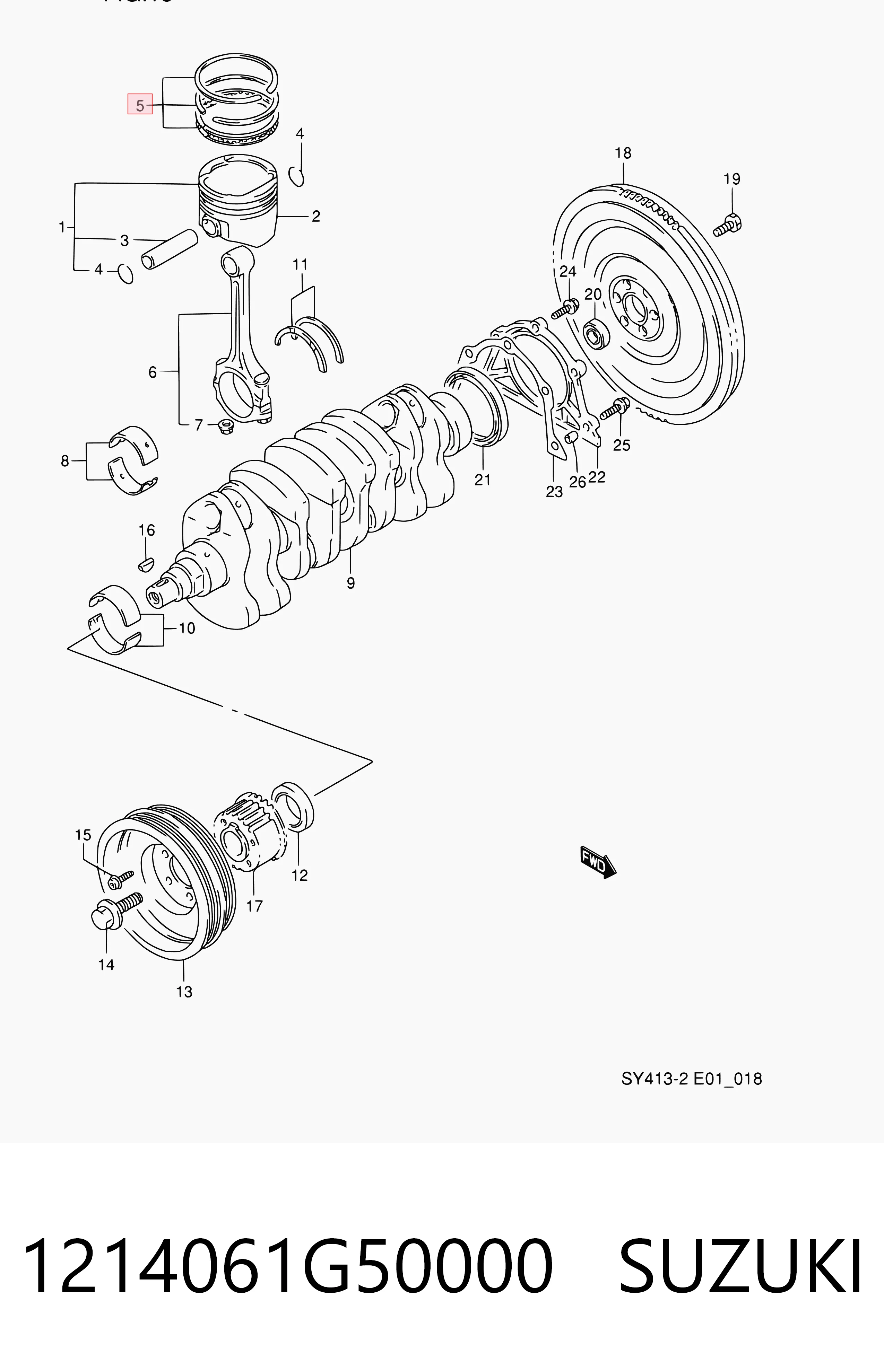 Juego de anillos de pistón, motor, STD 1214061G50000 SUZUKI