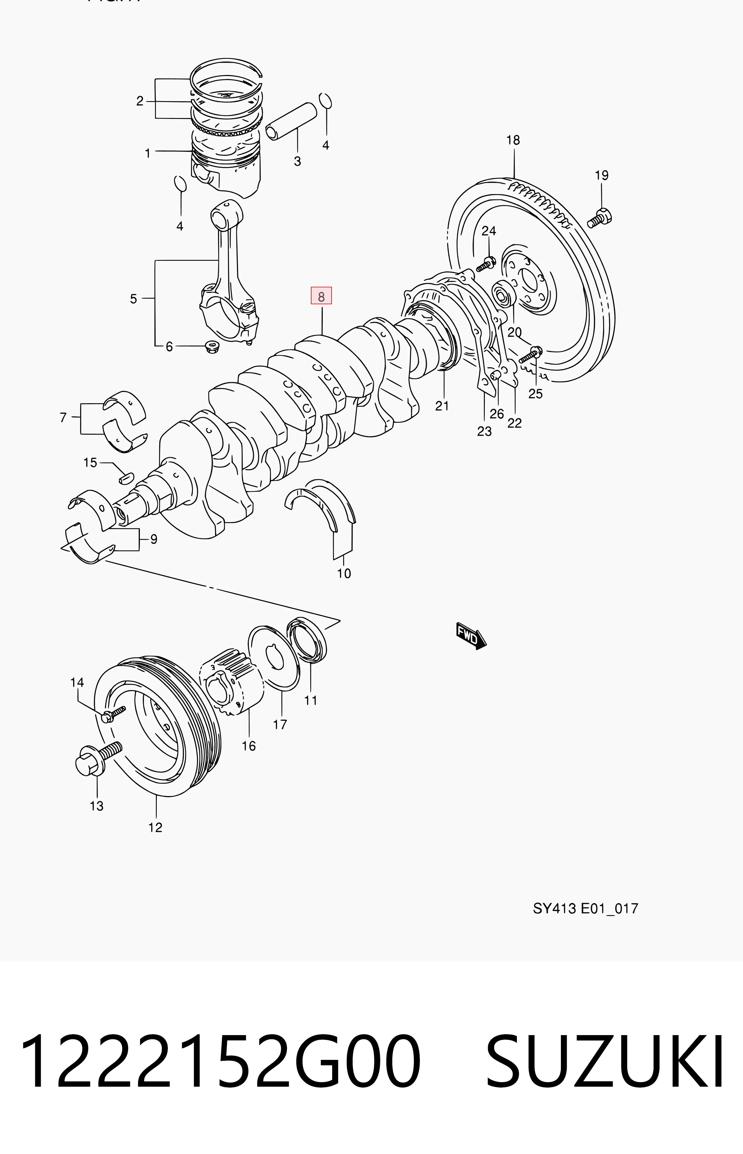 1222152G00 Suzuki Cigüeñal