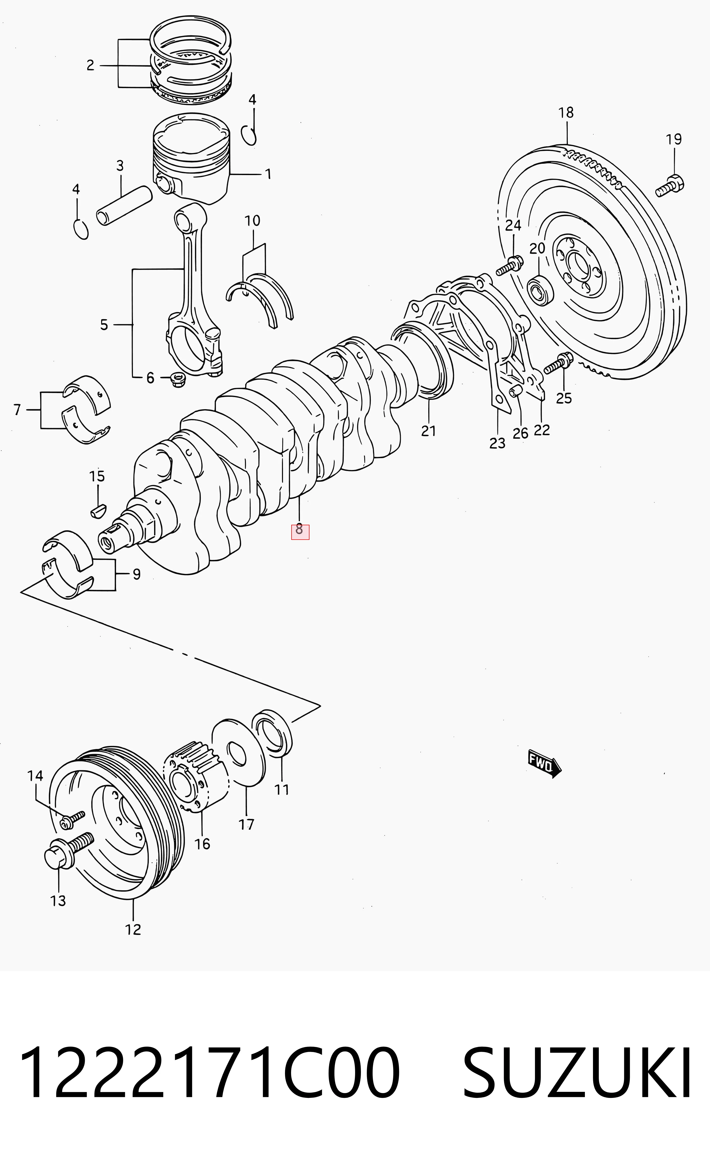 1222171C00 Suzuki Cigüeñal