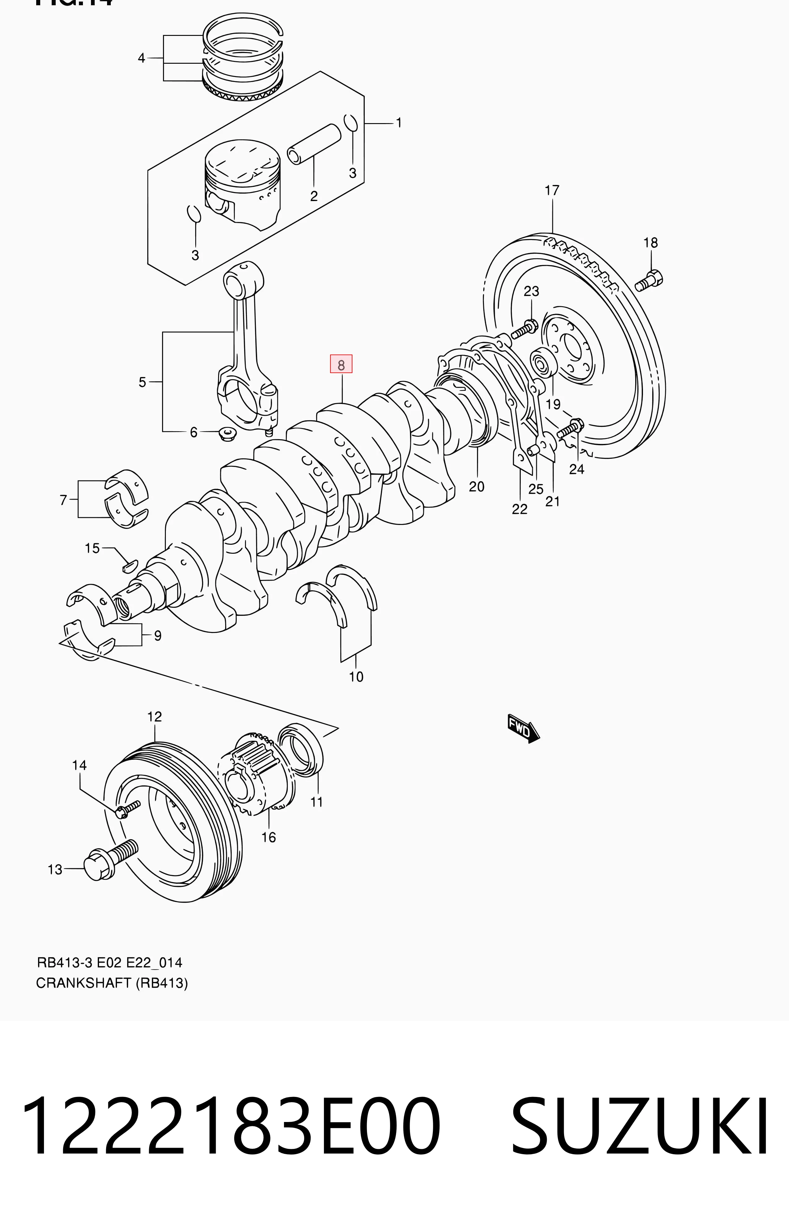 Cigüeñal para Suzuki Jimny  SN, JB