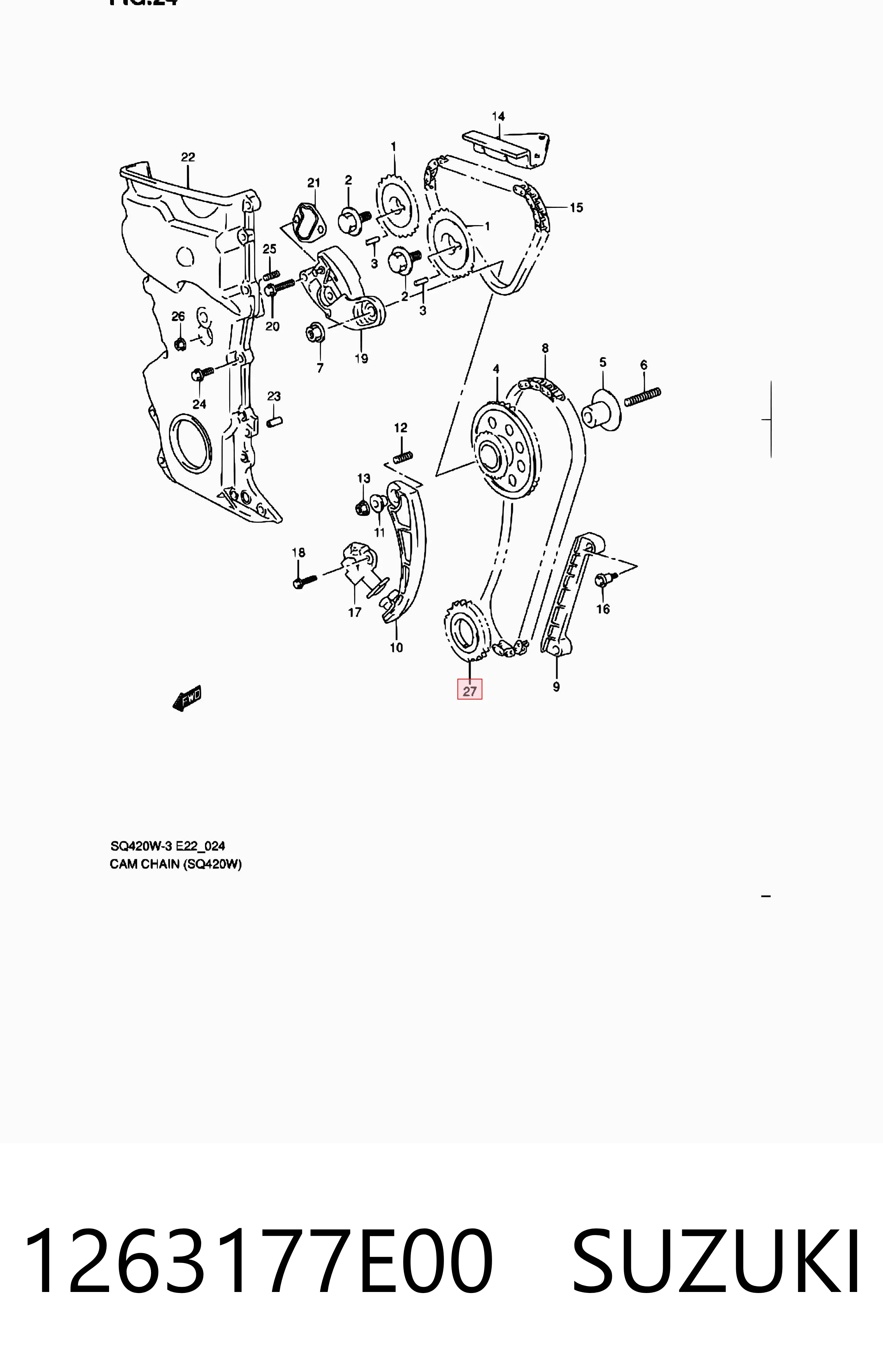 1263177E00 Suzuki Piñón del cigüeñal 