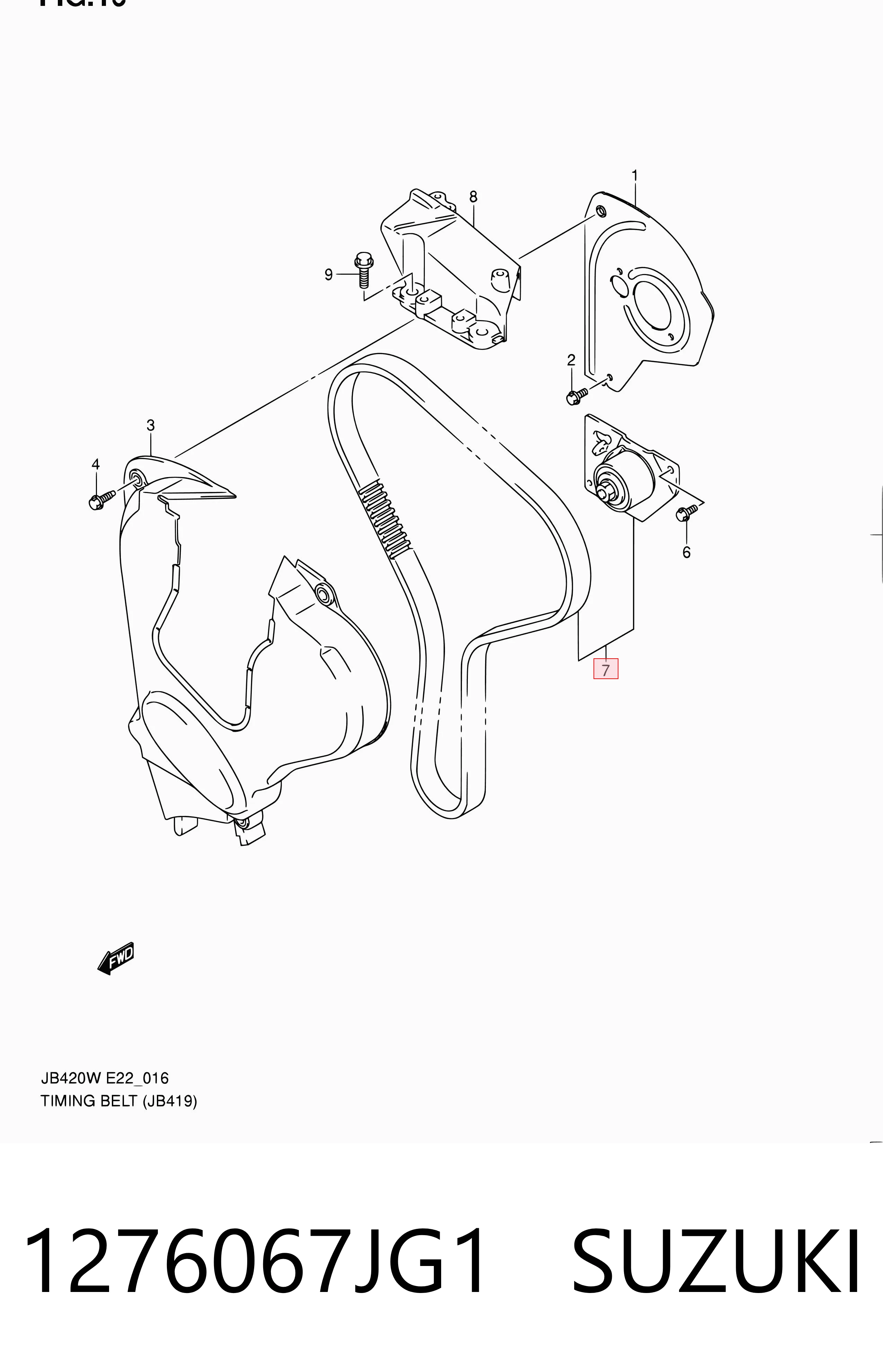 Rodillo tensor de la correa de distribución 1276067JG1 SUZUKI