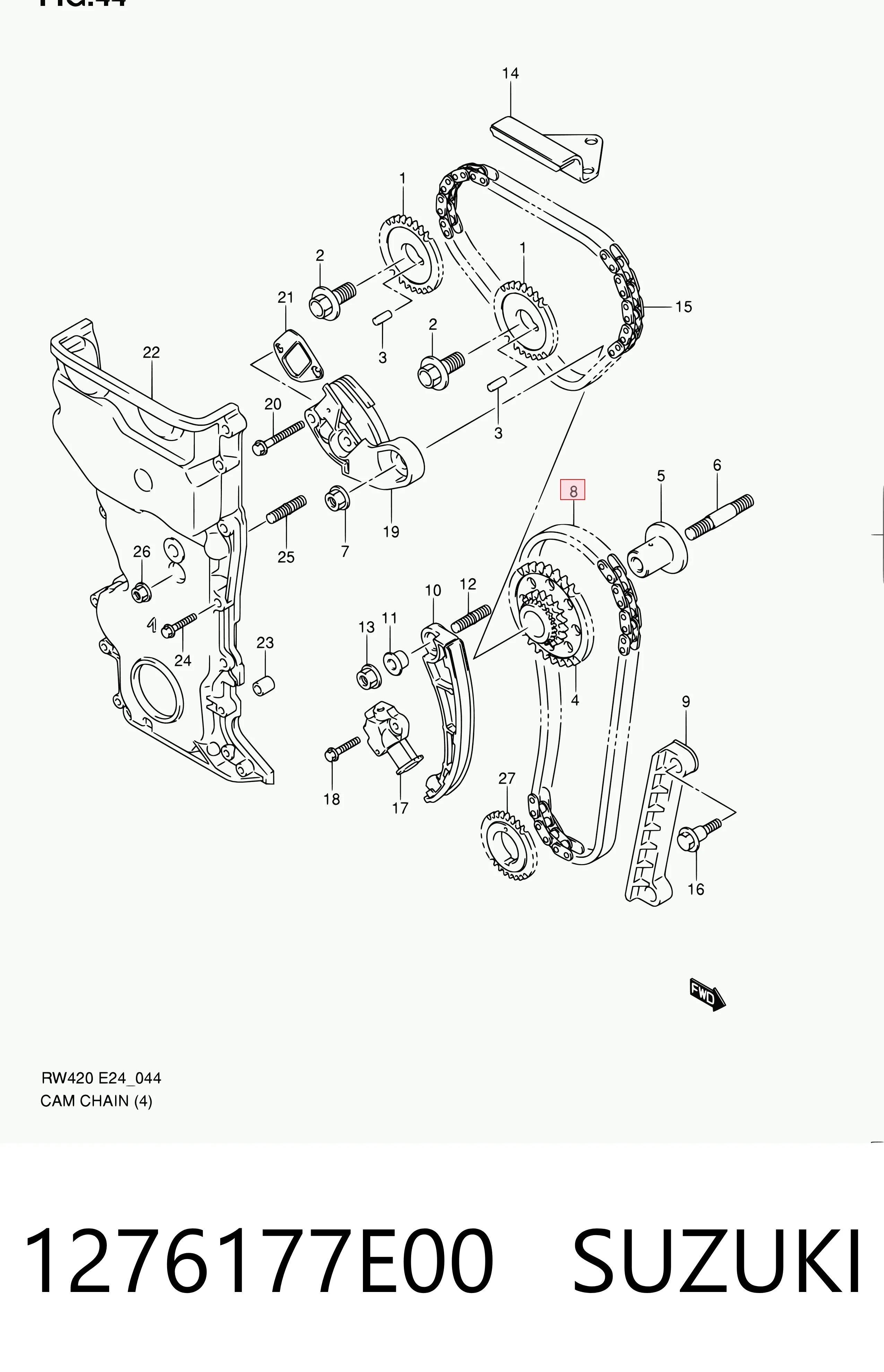 1276177E00 Suzuki Cadena de motor