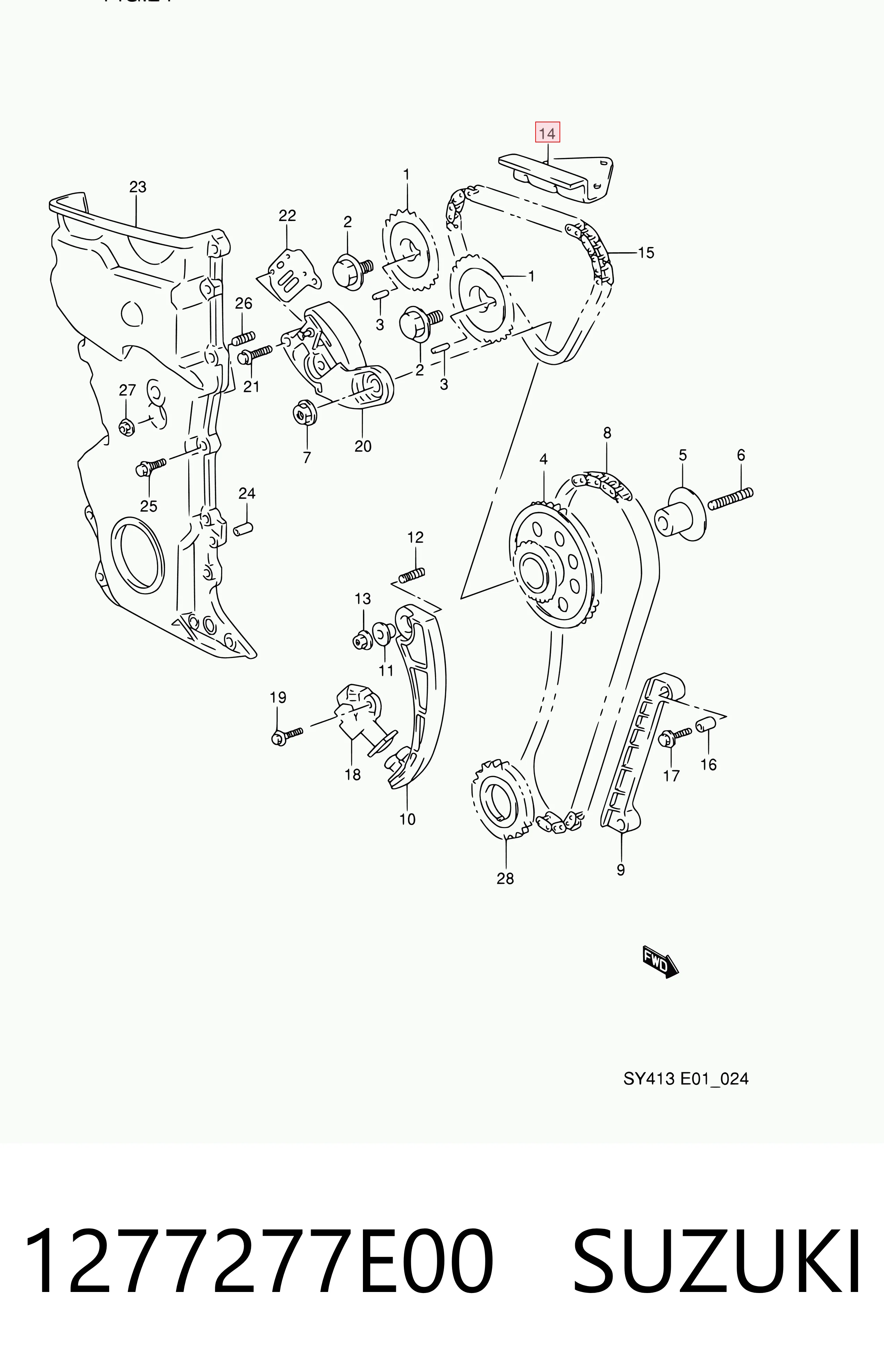 1277277E00 Suzuki Tensor superior de cadena de distribución