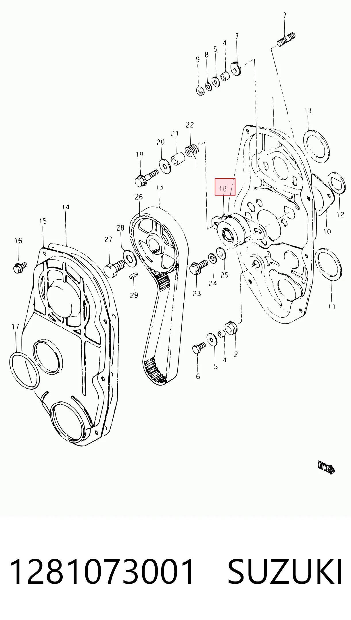 Rodillo tensor de la correa de distribución 1281073001 SUZUKI