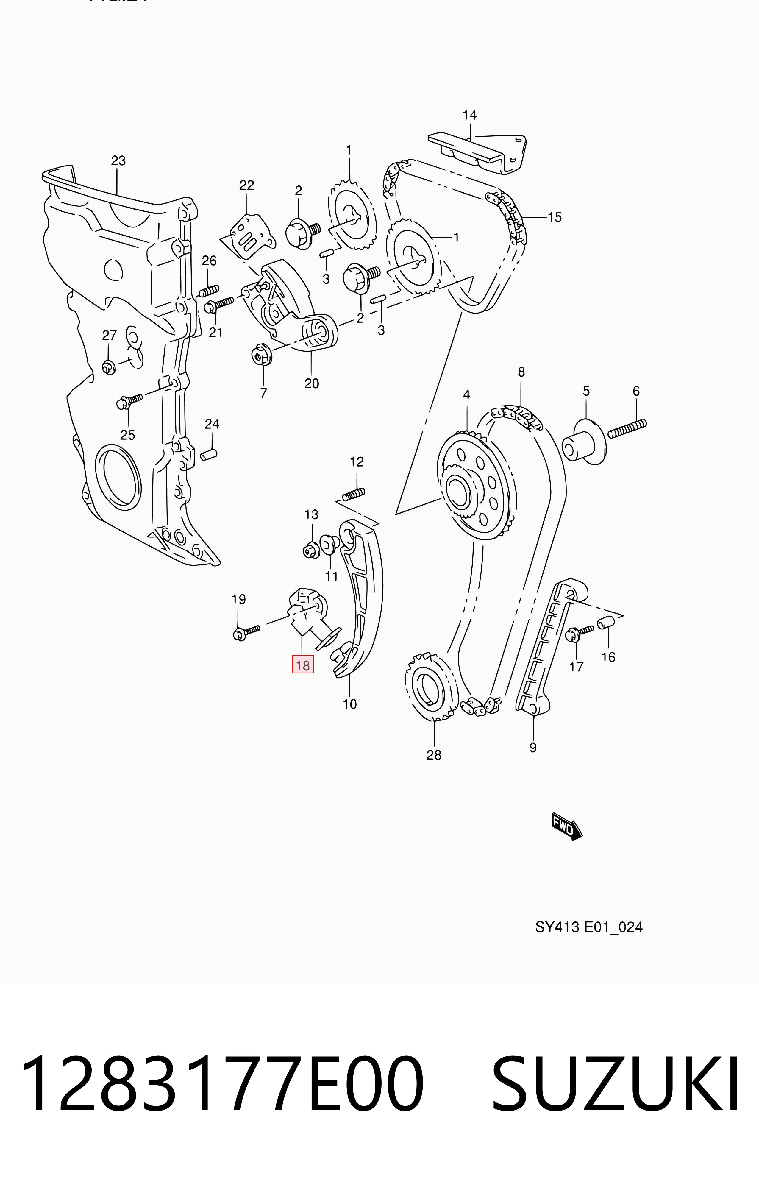 1283177E00 Suzuki Tensor de cadena de distribución