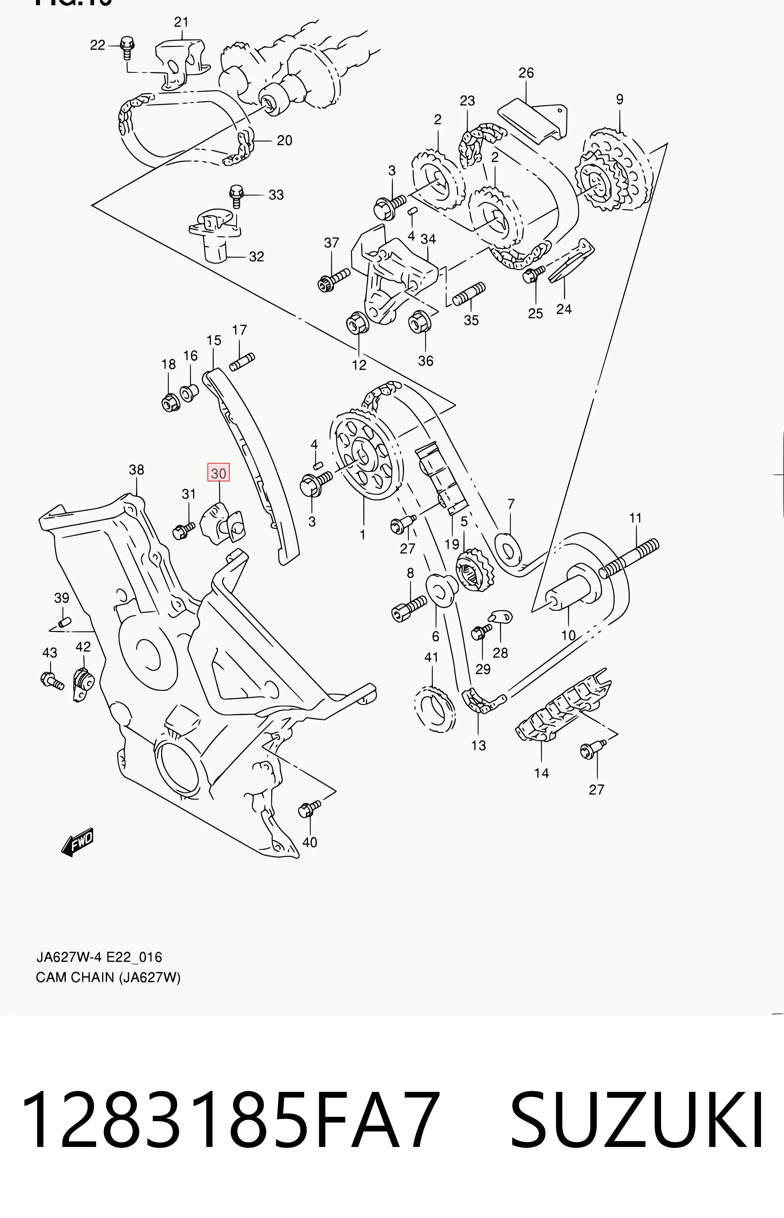 1283185FA7 Suzuki Tensor de cadena de distribución