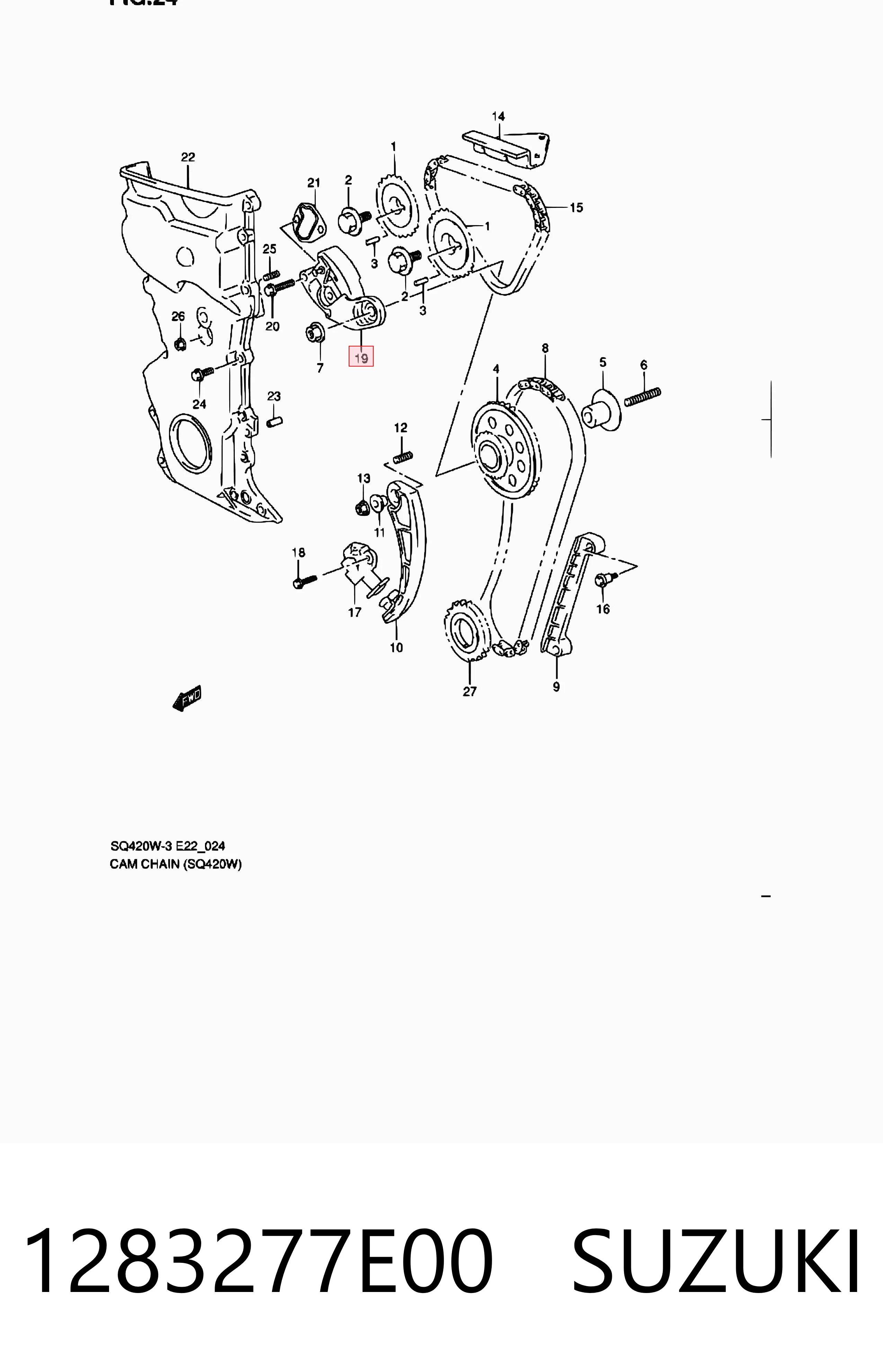 1283277E00 Suzuki Tensor de cadena de distribución del árbol de levas