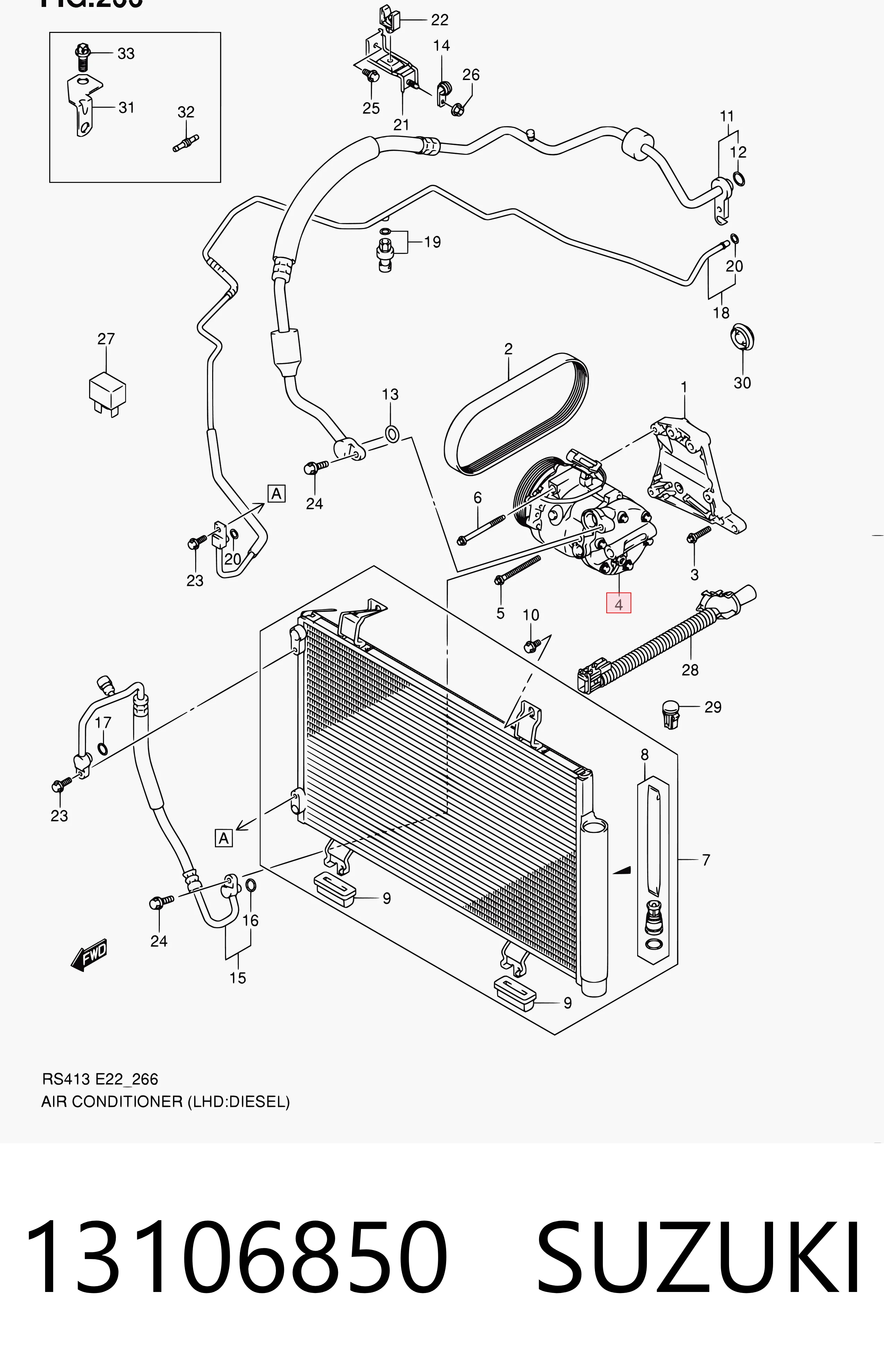 13106850 Suzuki Compresor climatizador