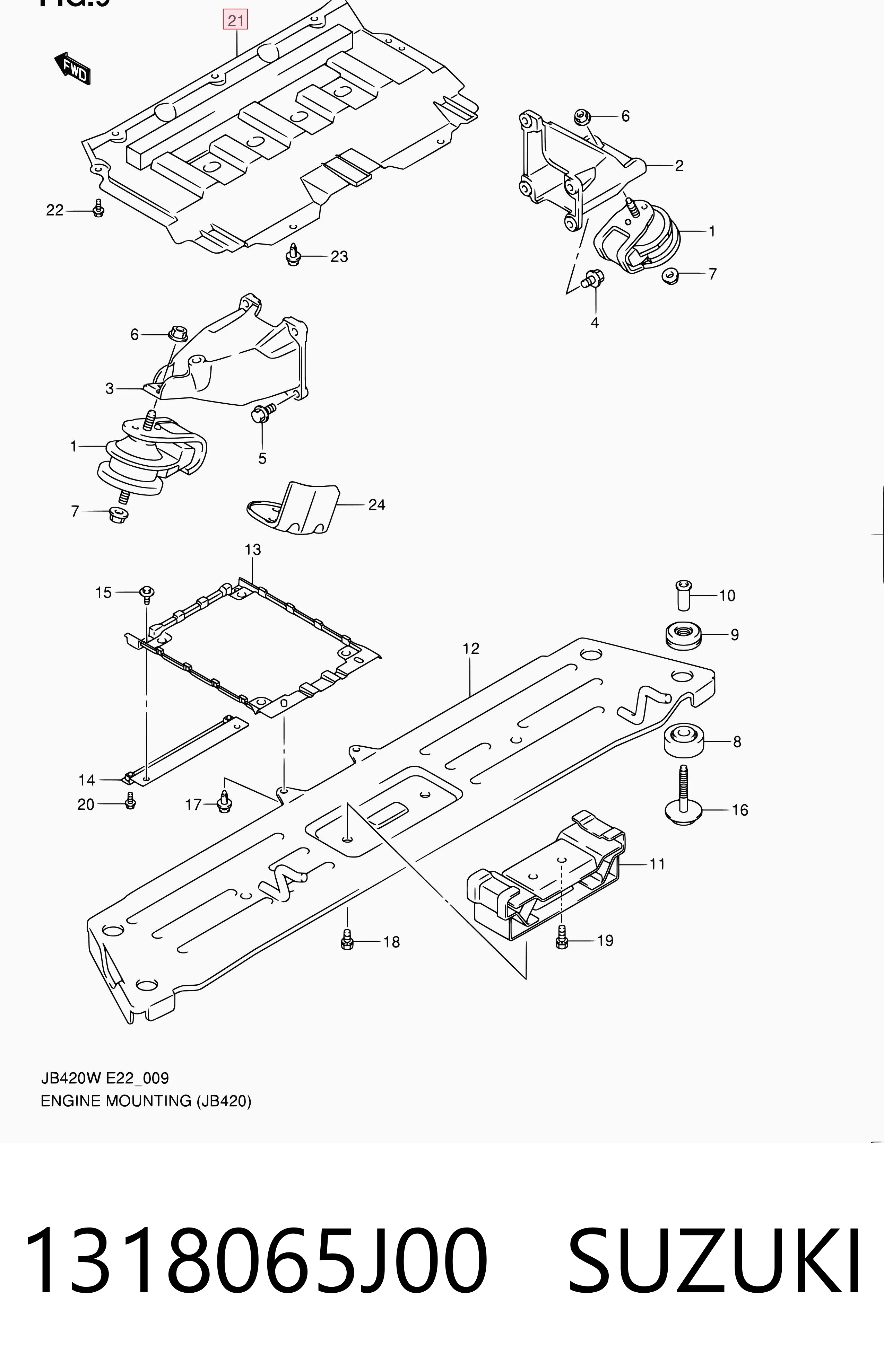 Protector antiempotramiento del motor Suzuki Grand Vitara (JB)