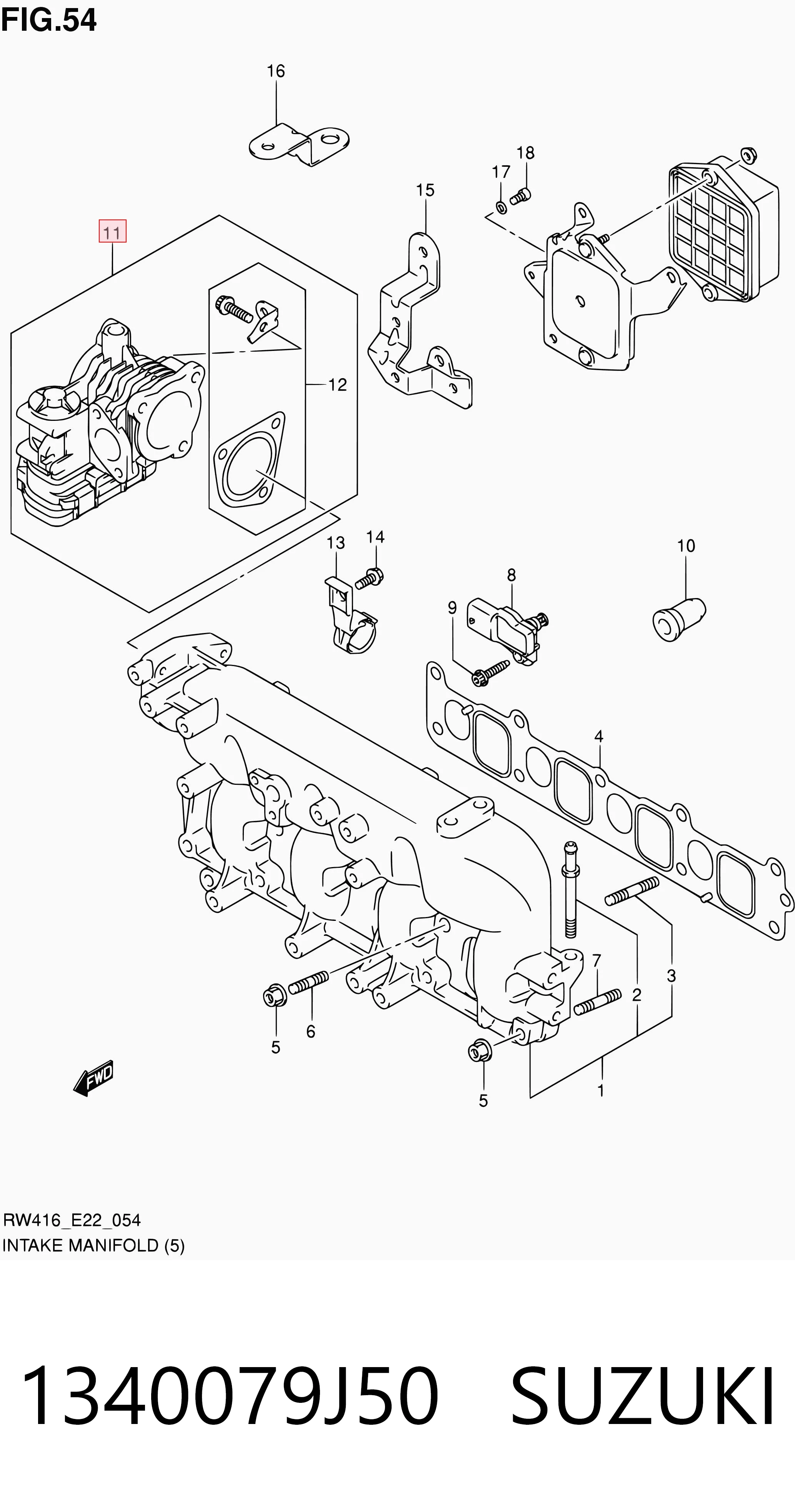 Cuerpo de mariposa 1340079J50 SUZUKI