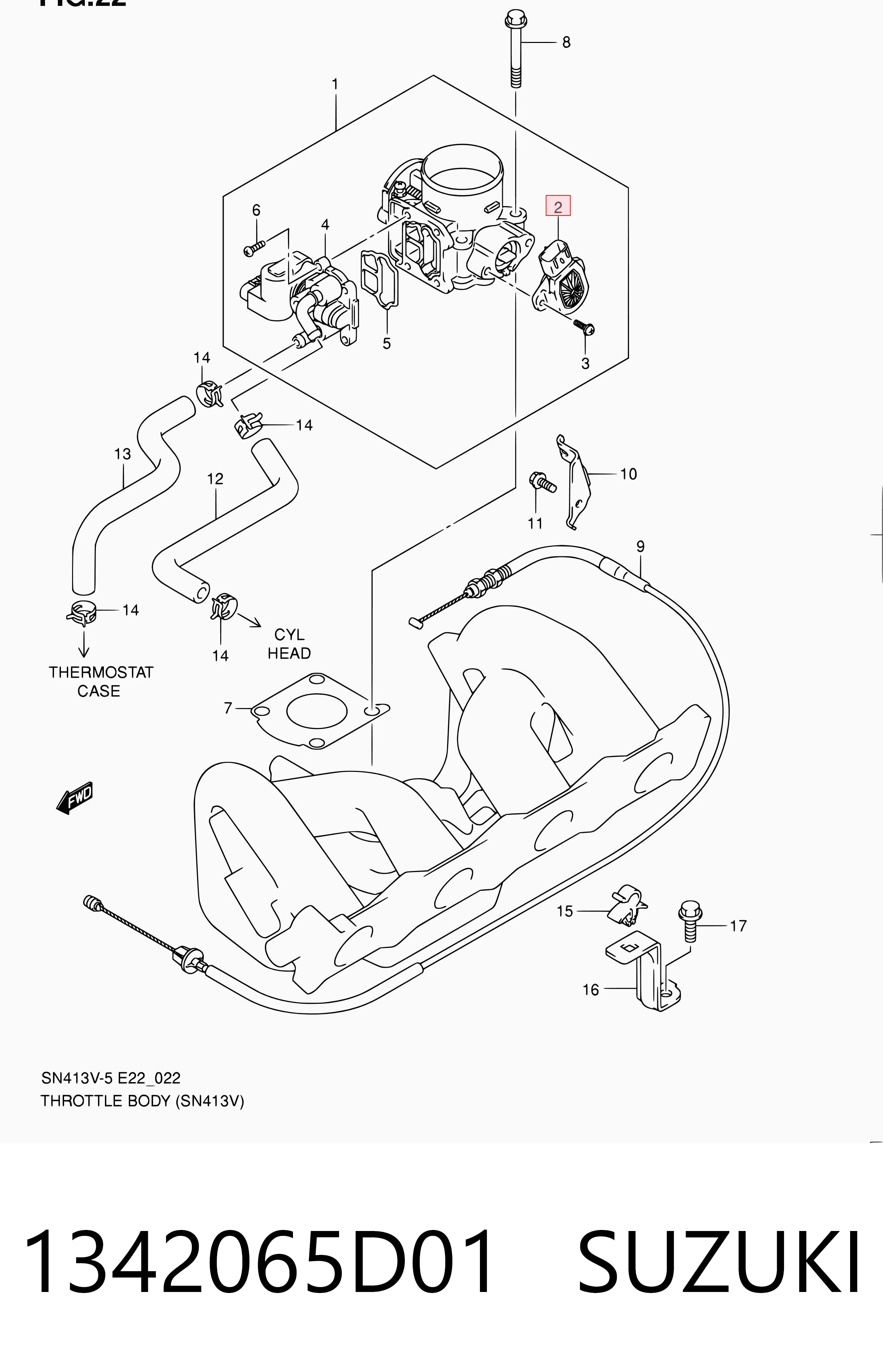 1342065D01 Suzuki Sensor de posición del acelerador