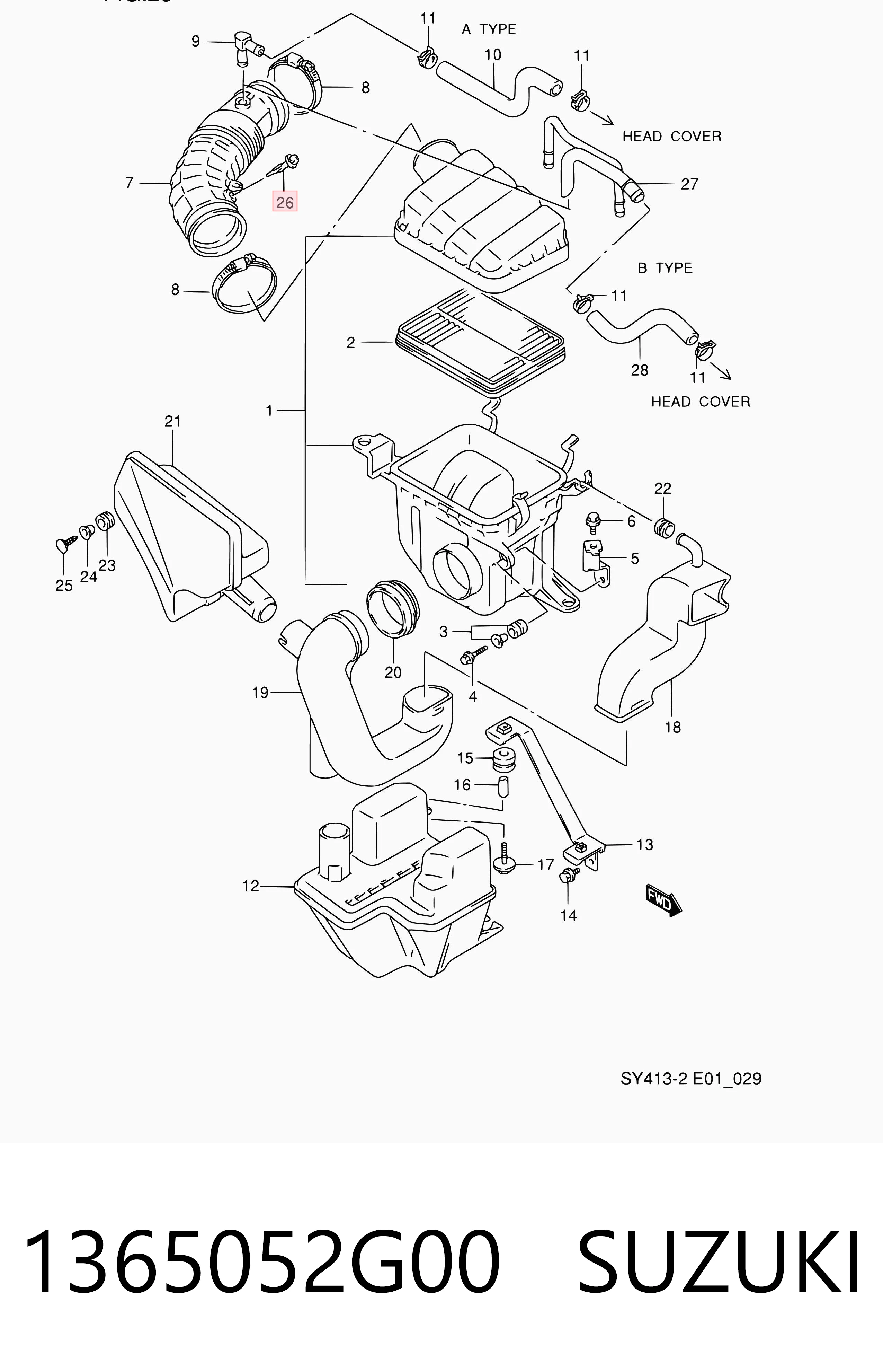 1365052G00 Suzuki Sensor de temperatura del aire de admisión