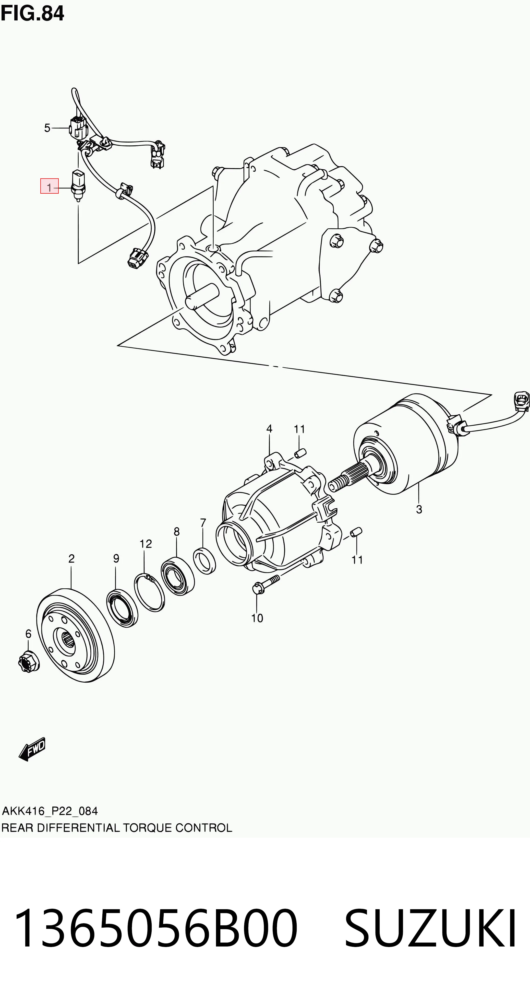 Sensor de temperatura del aire de admisión 1365056B00 Toyota