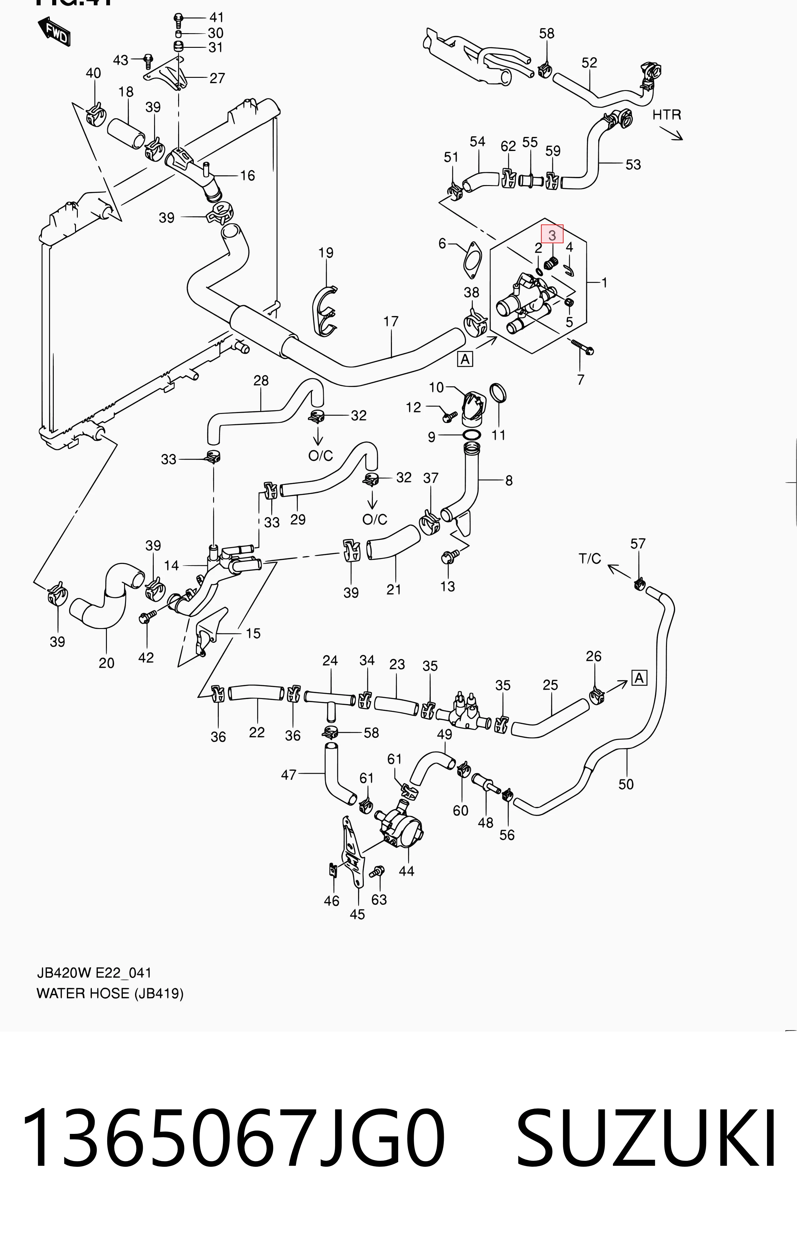 Sensor de temperatura del líquido refrigerante 1365067JG0 SUZUKI