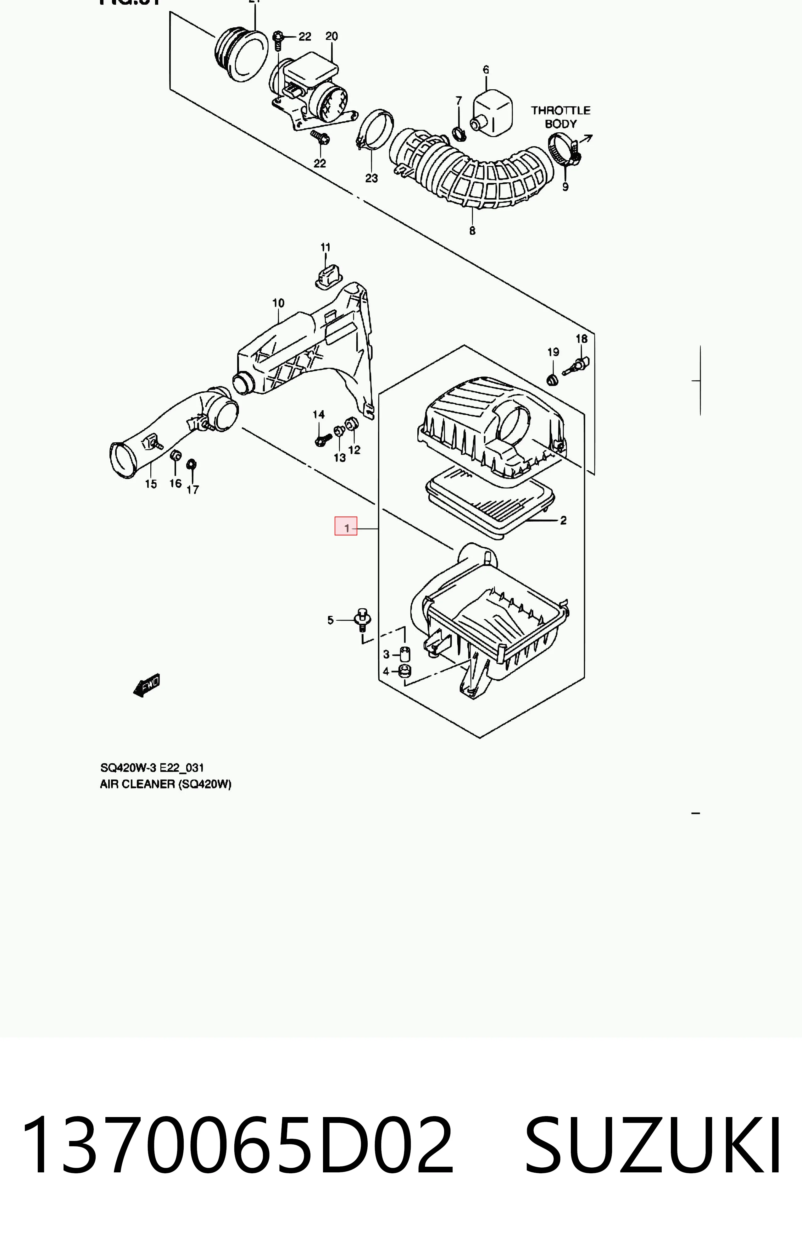 Comprar Caja del filtro de aire Suzuki Grand Vitara FT, HT a bajo precio