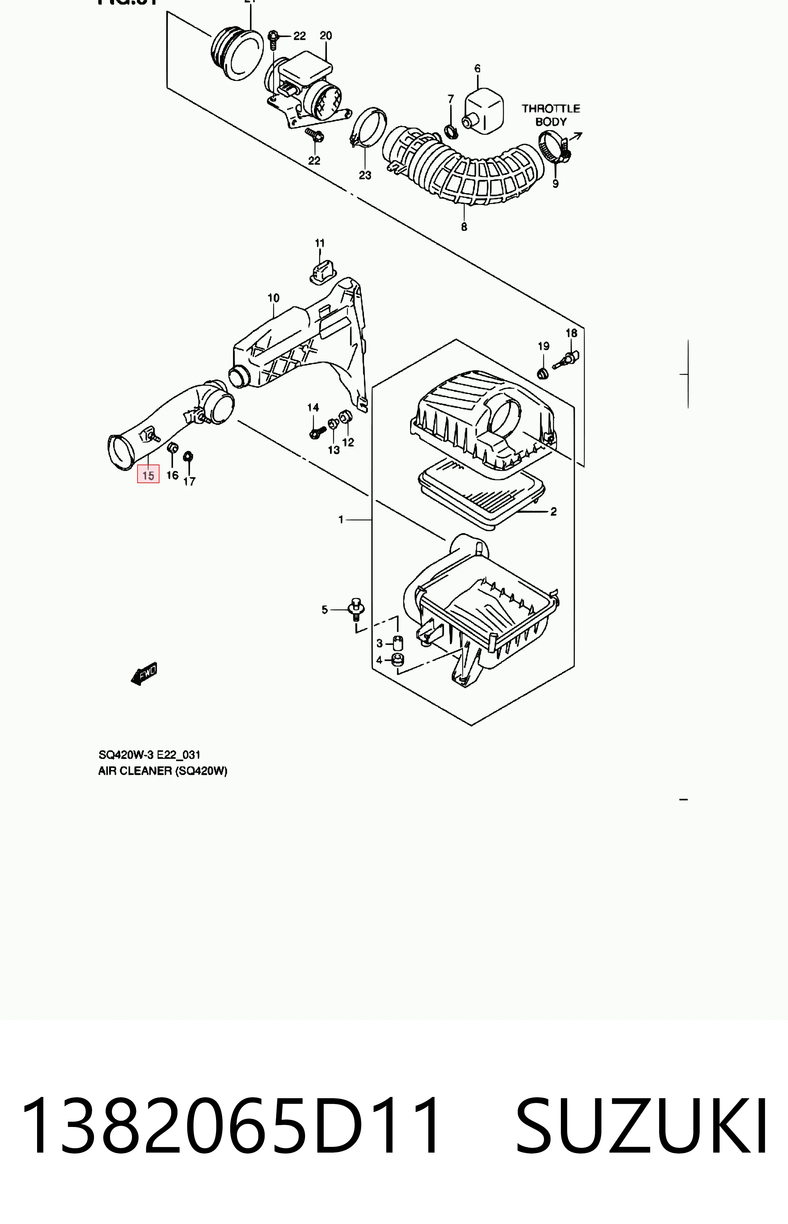 Comprar Entrada del filtro de aire Suzuki Grand Vitara  FT, HT a bajo precio