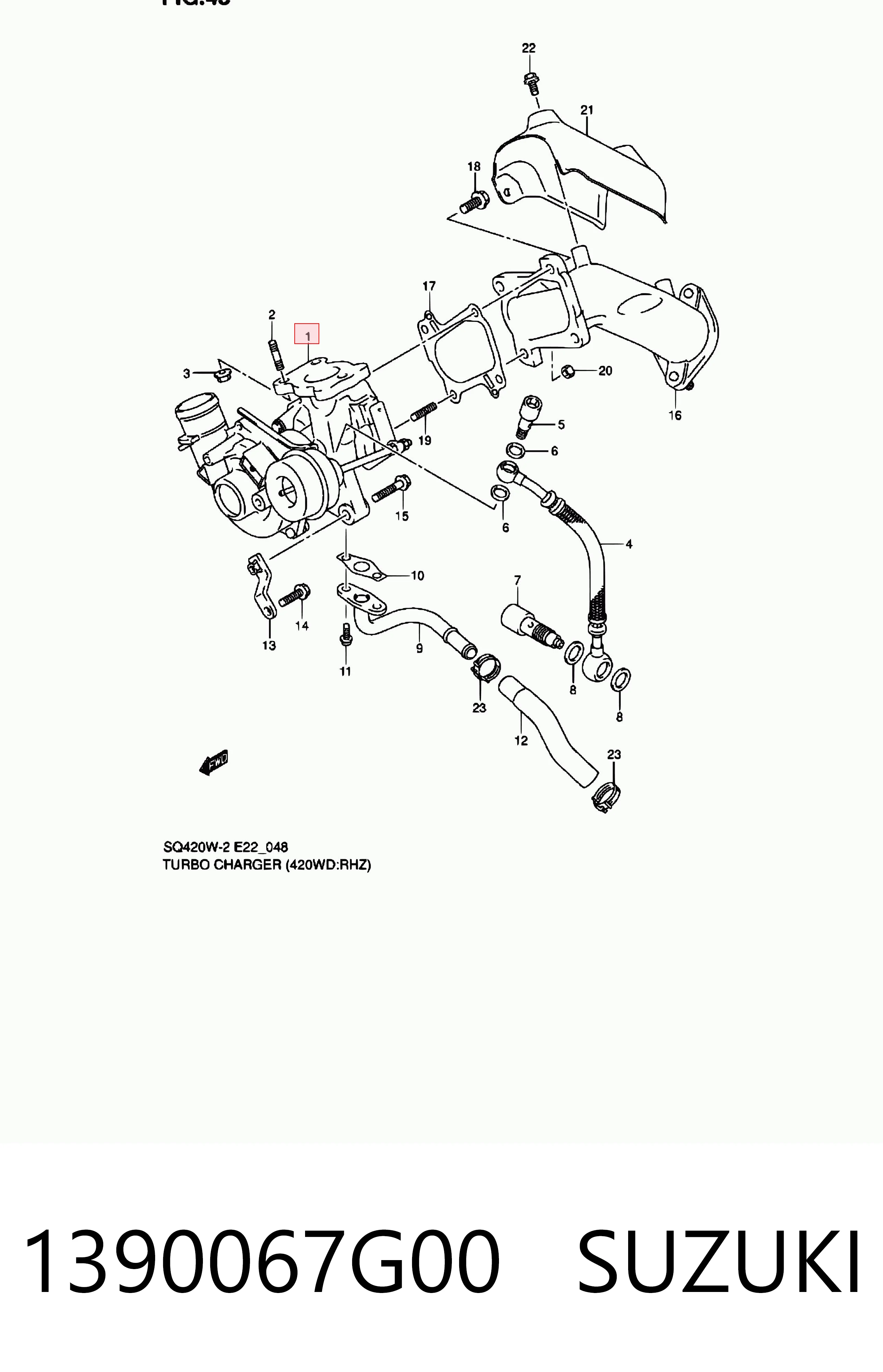 Turbocompresor SUZUKI 1390067G00