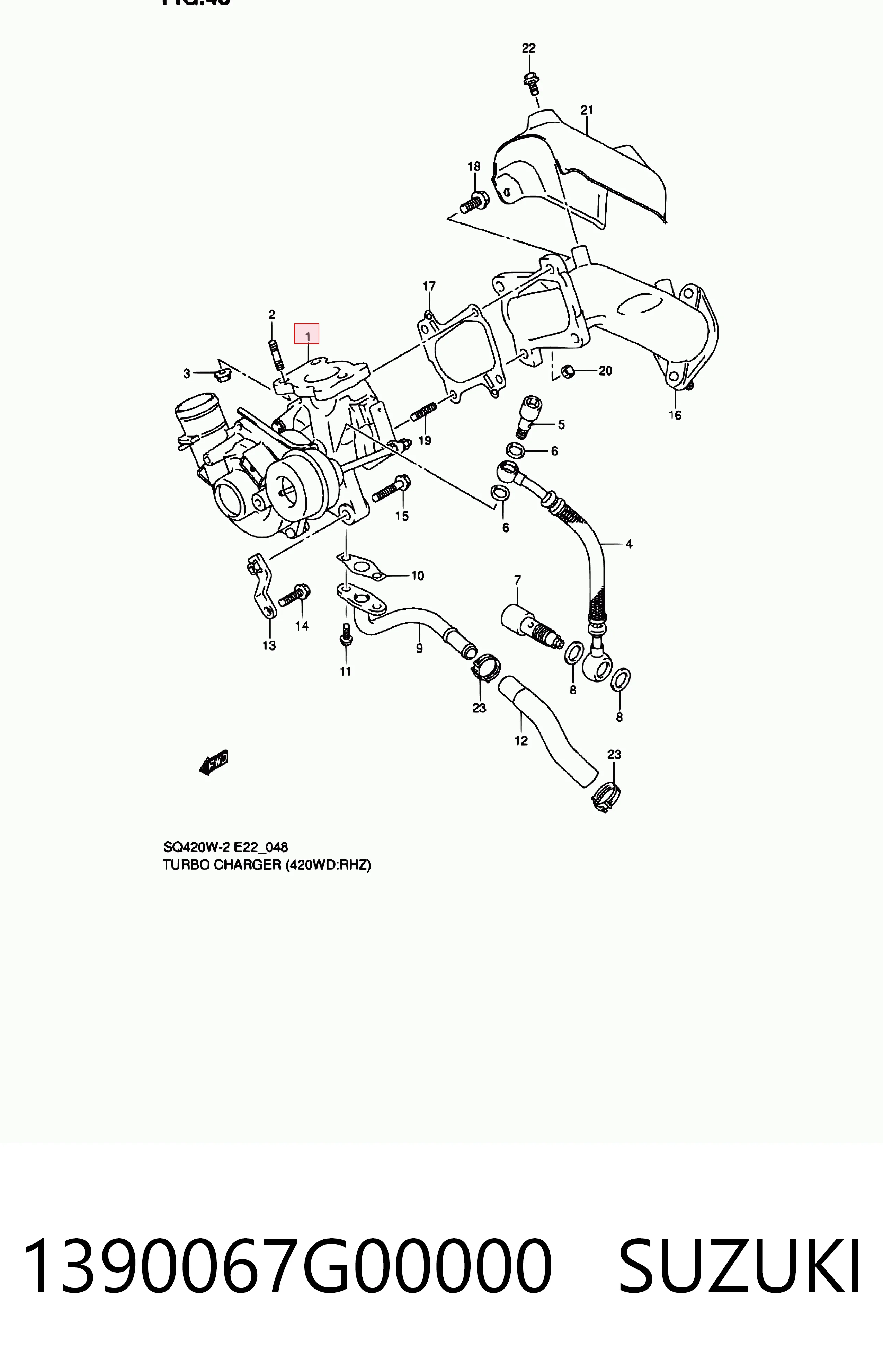 Turbocompresor SUZUKI 1390067G00000