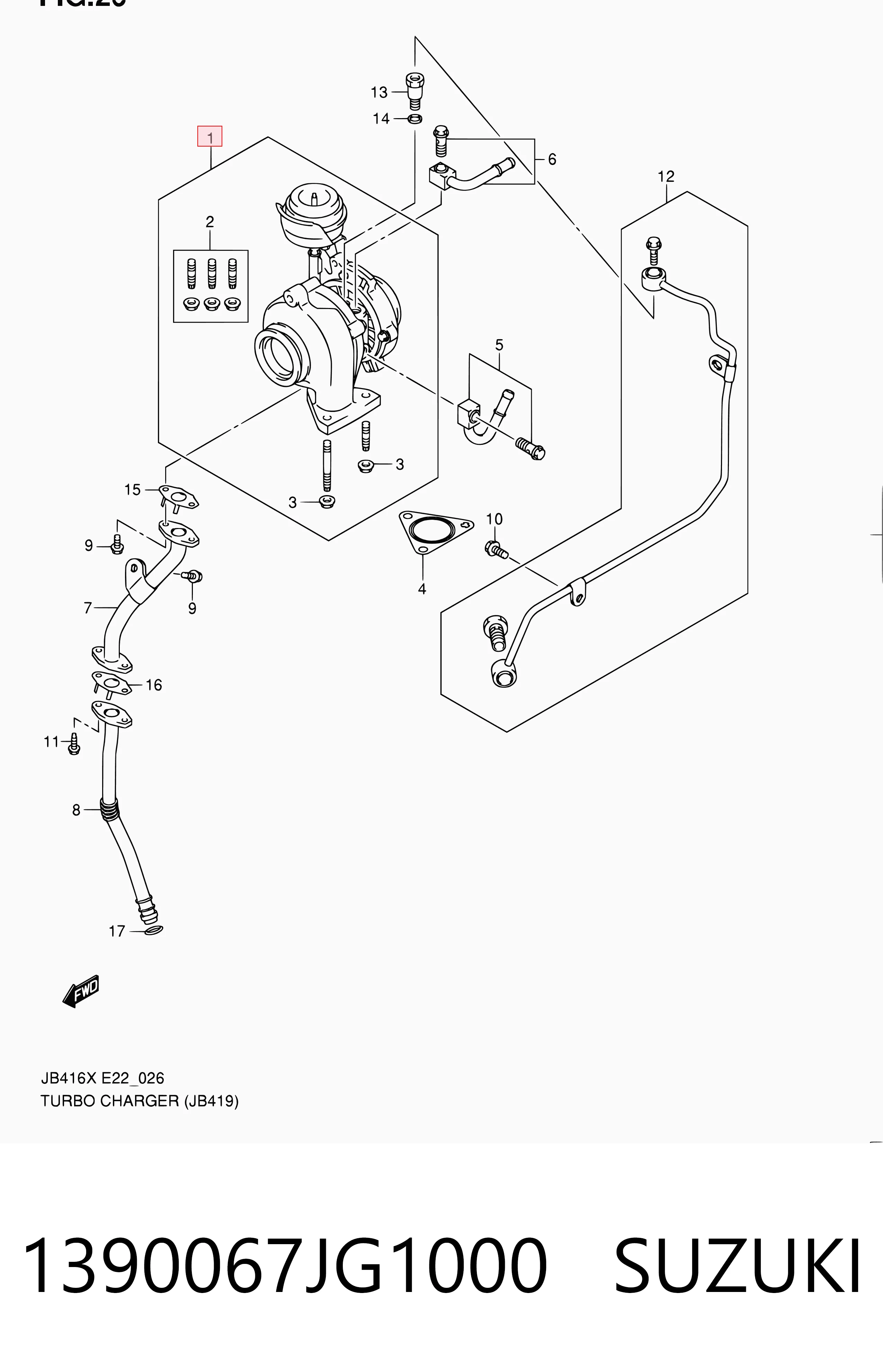 Turbocompresor para Suzuki Grand Vitara JB