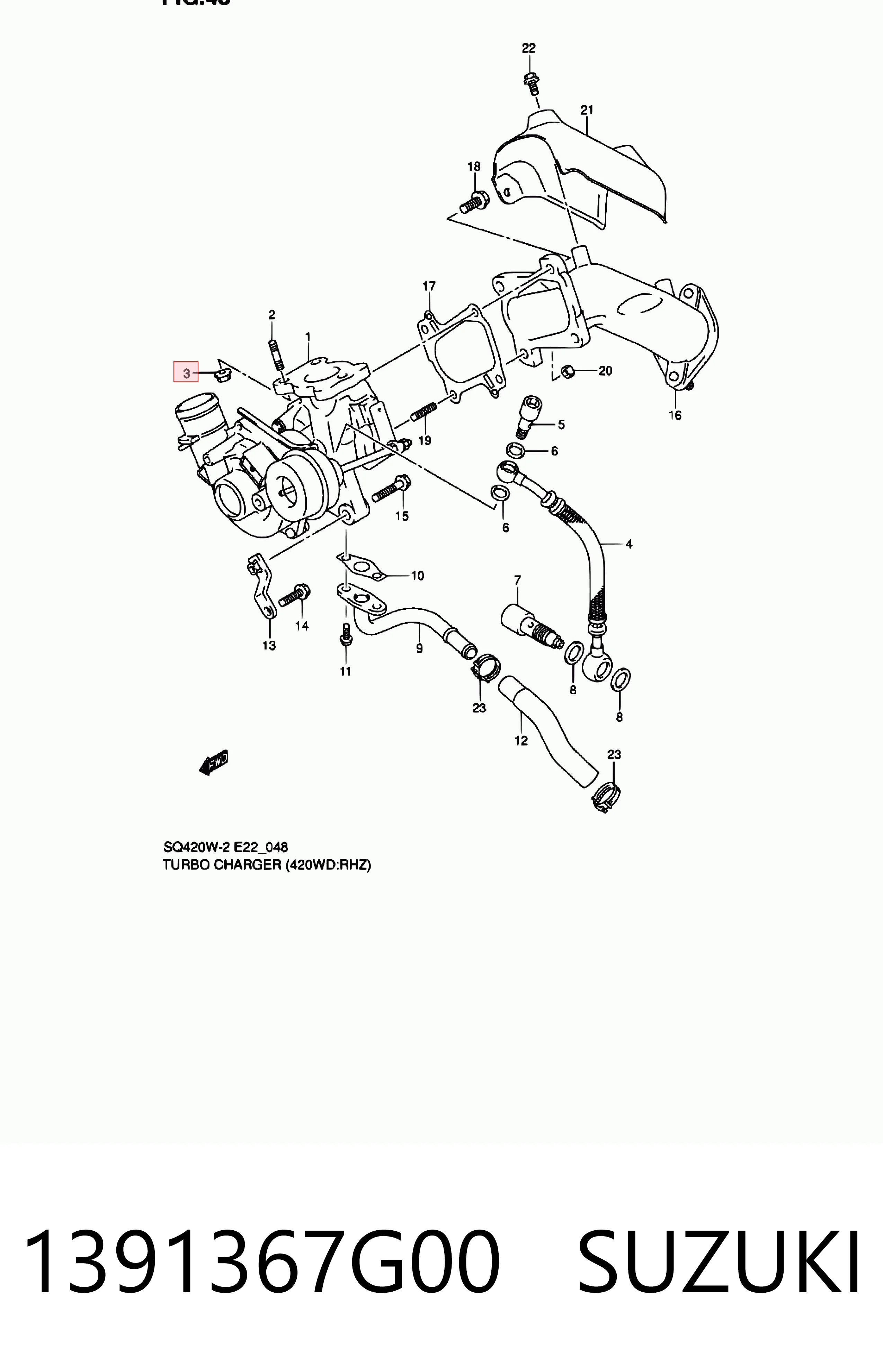 Tuerca del colector de escape 1391367G00 SUZUKI