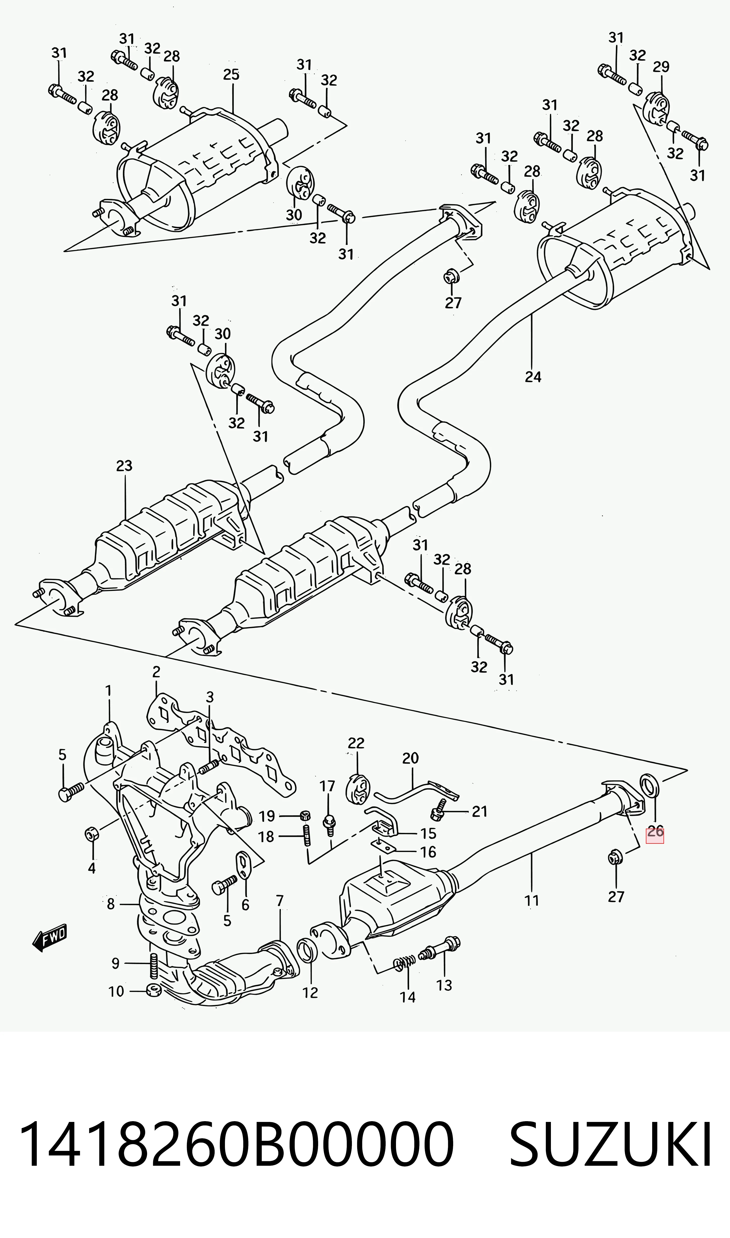Junta de escape para Suzuki Swift EA