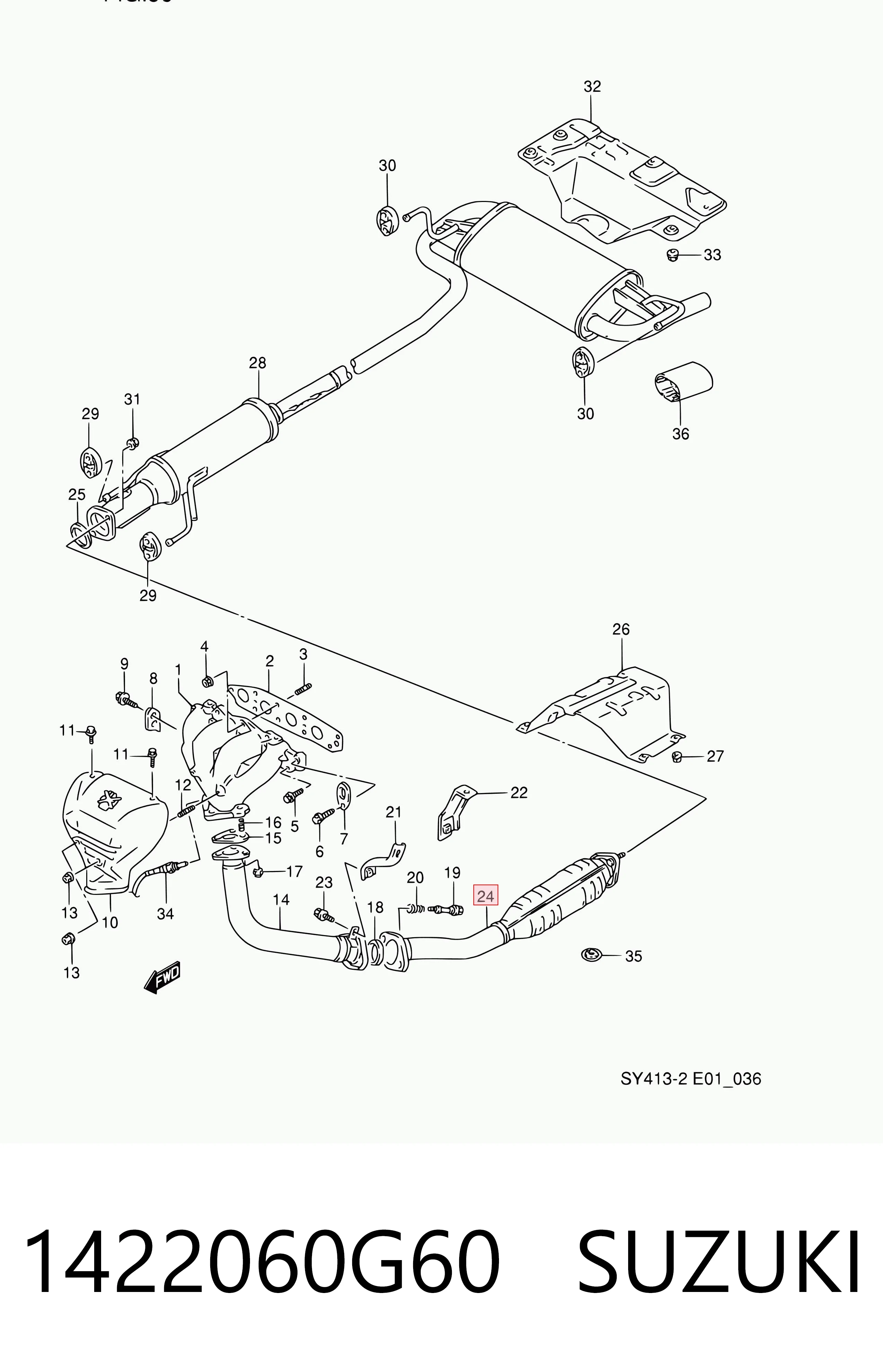 Catalizador 1422060G60 SUZUKI
