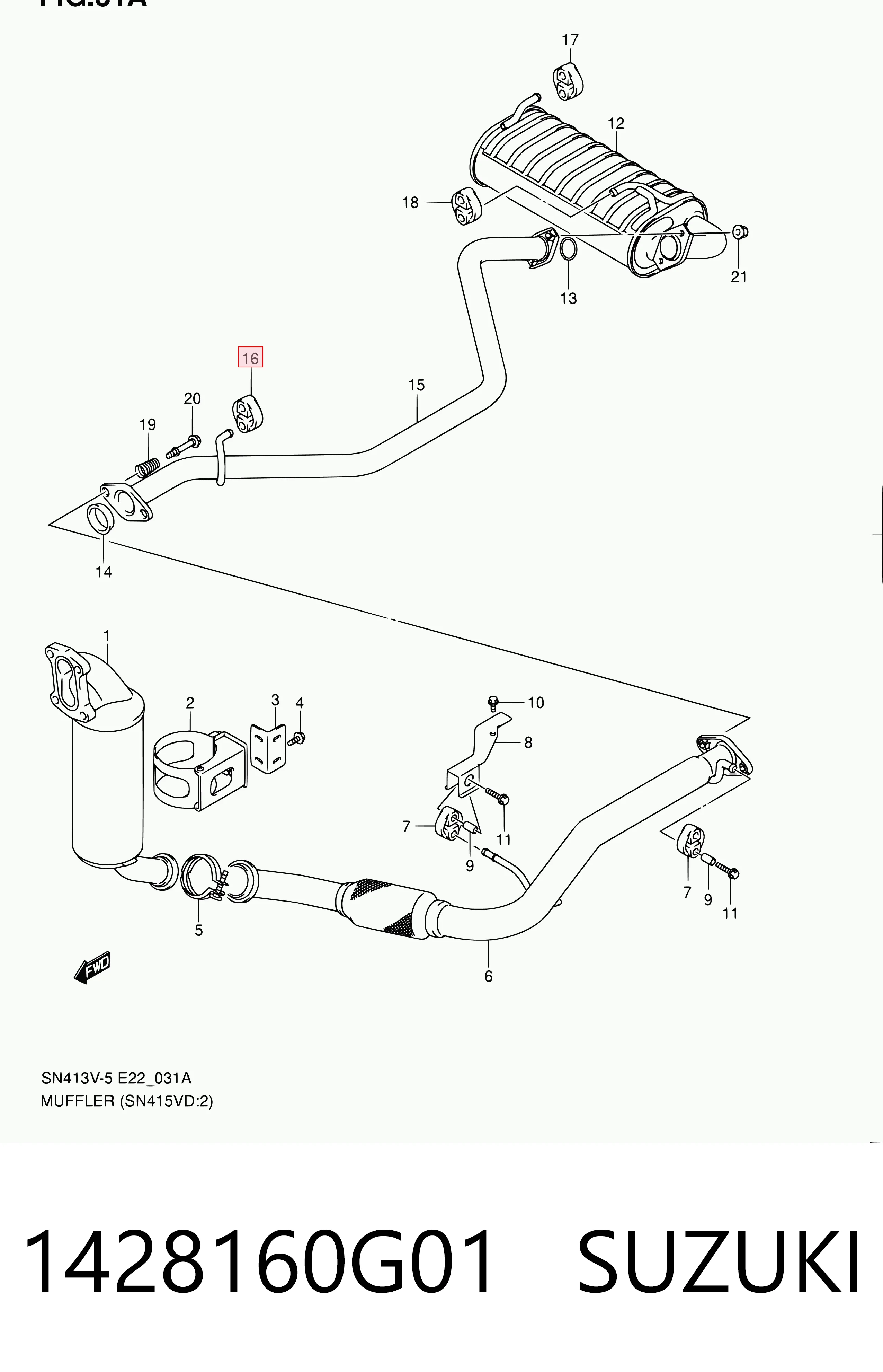 Almohadilla de montaje del silenciador Suzuki Swift III (RS)