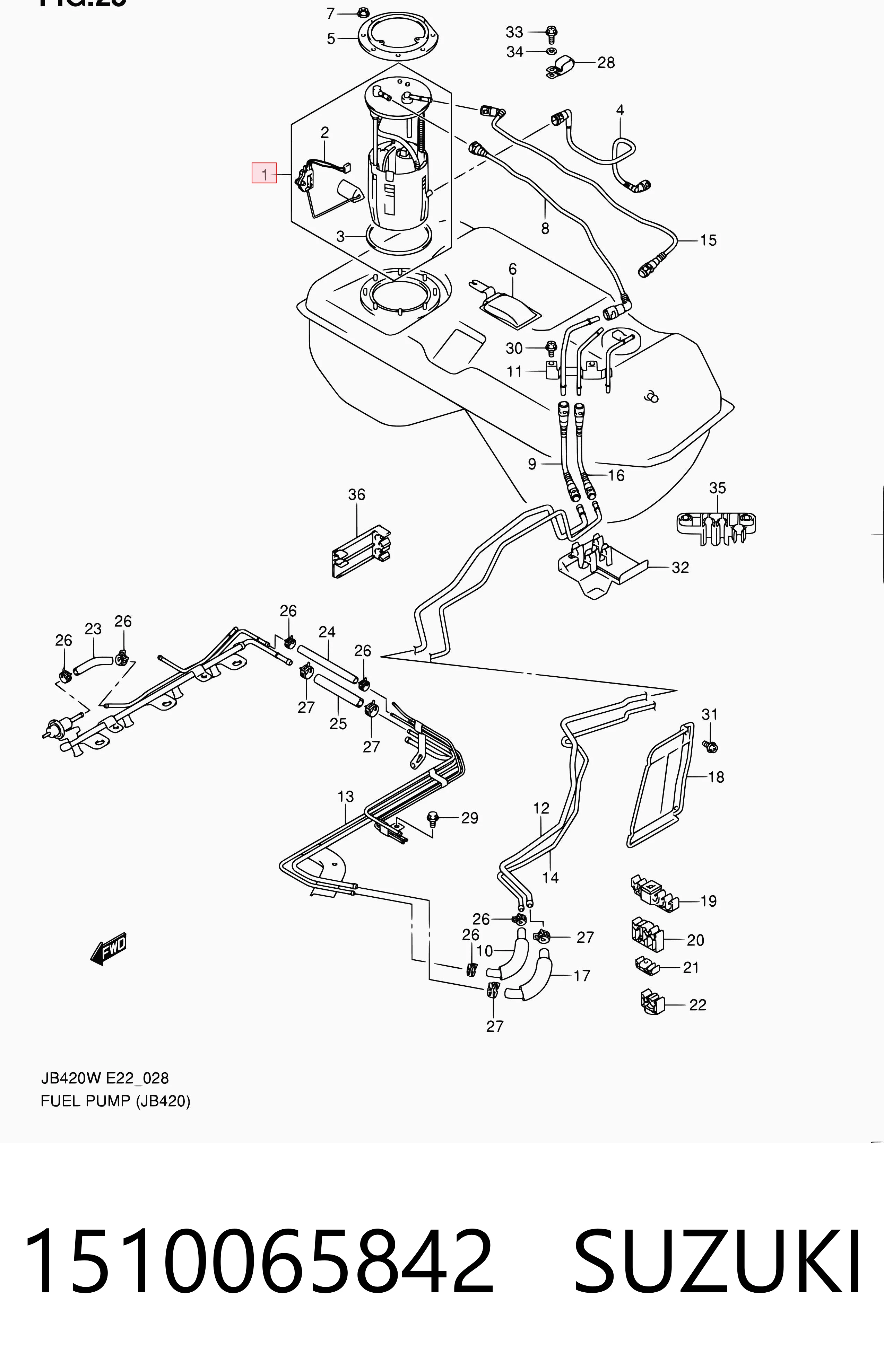 Comprar 2322037060 Toyota Unidad de alimentación de combustible