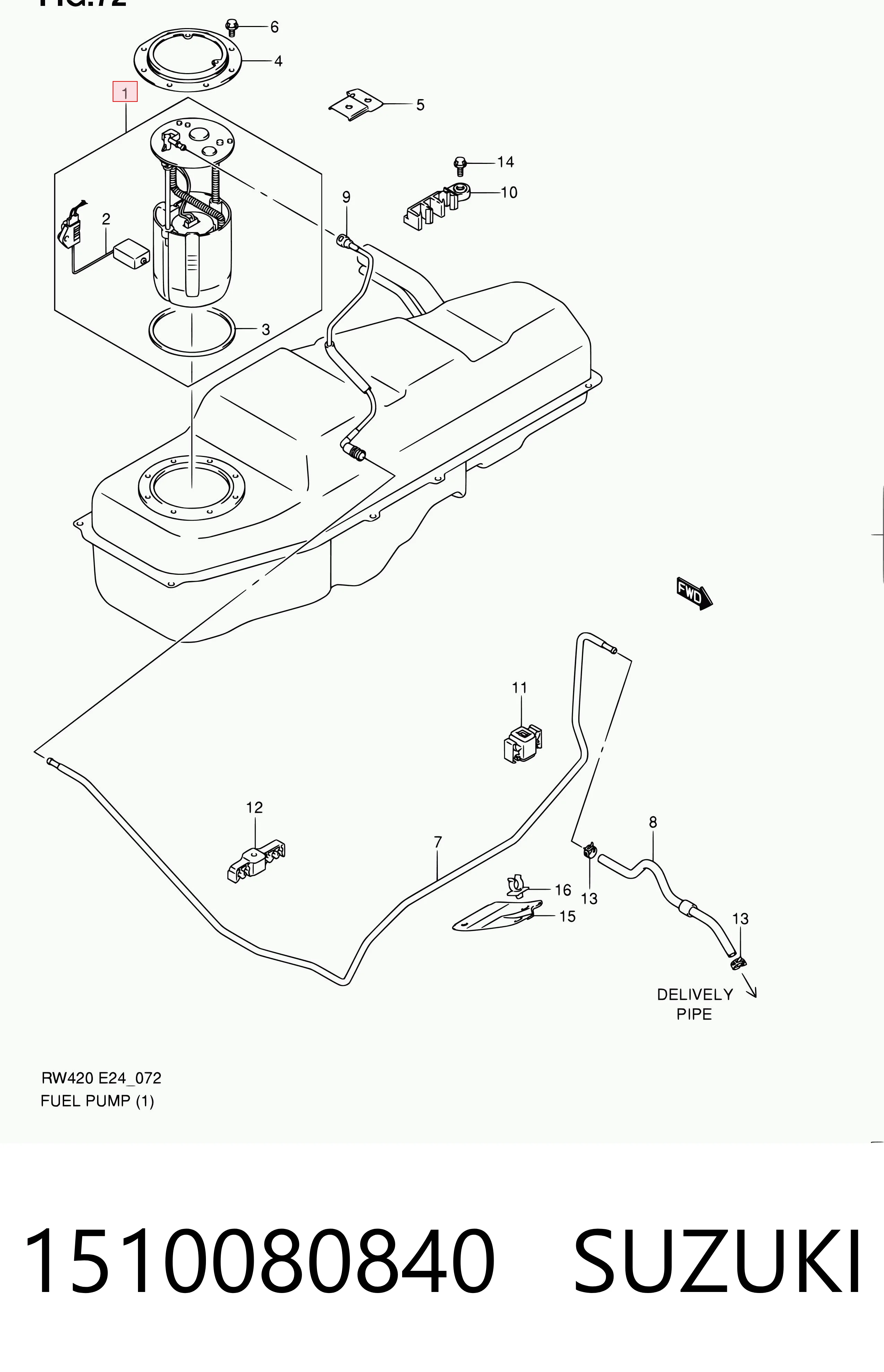 1510080840 Suzuki Módulo de alimentación de combustible