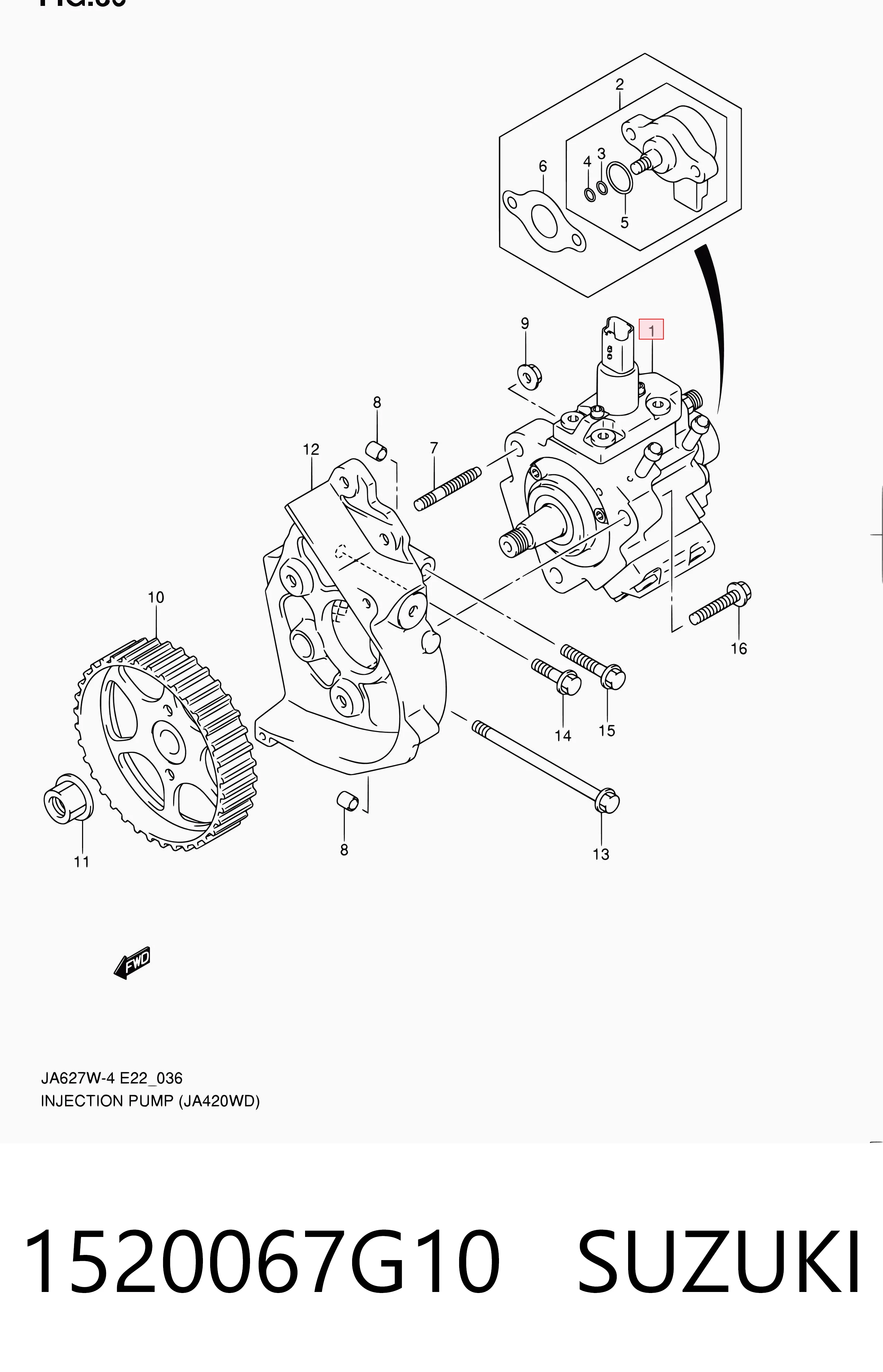 Bomba inyectora 1520067G10 SUZUKI