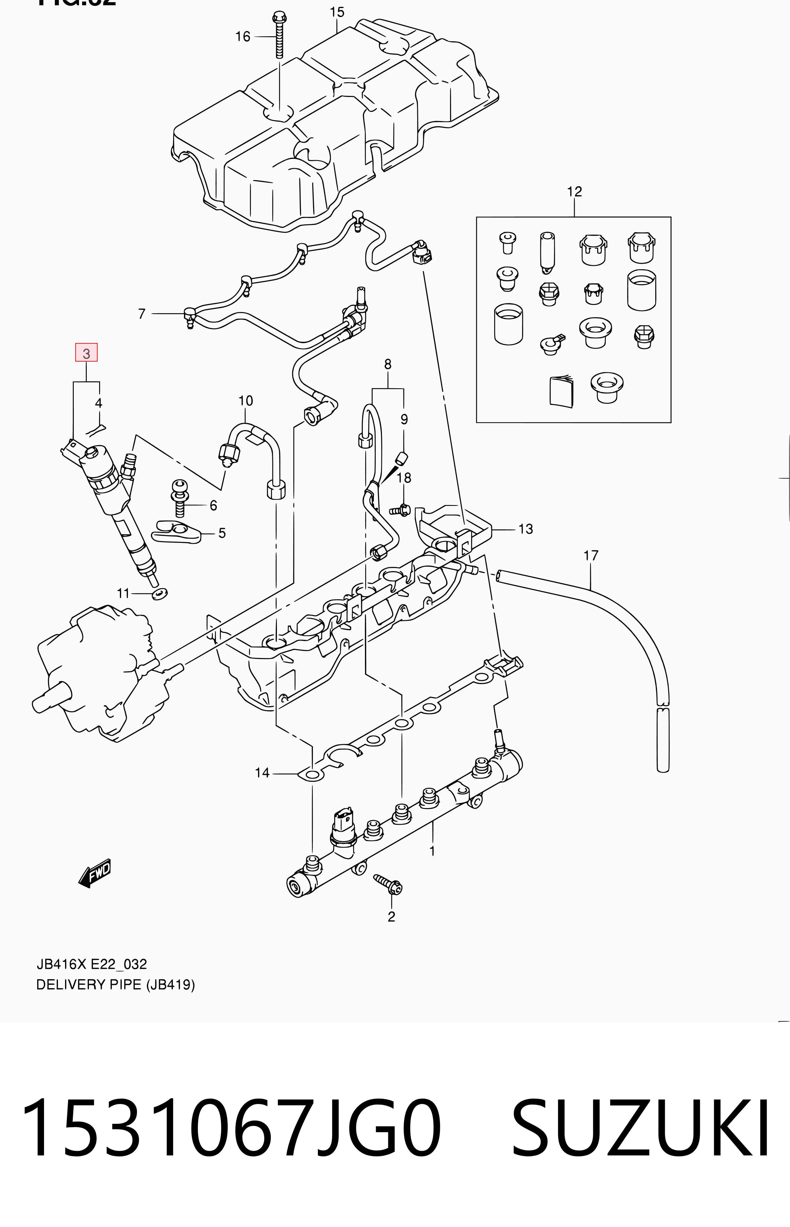 Inyector de combustible para Suzuki Grand Vitara  JB
