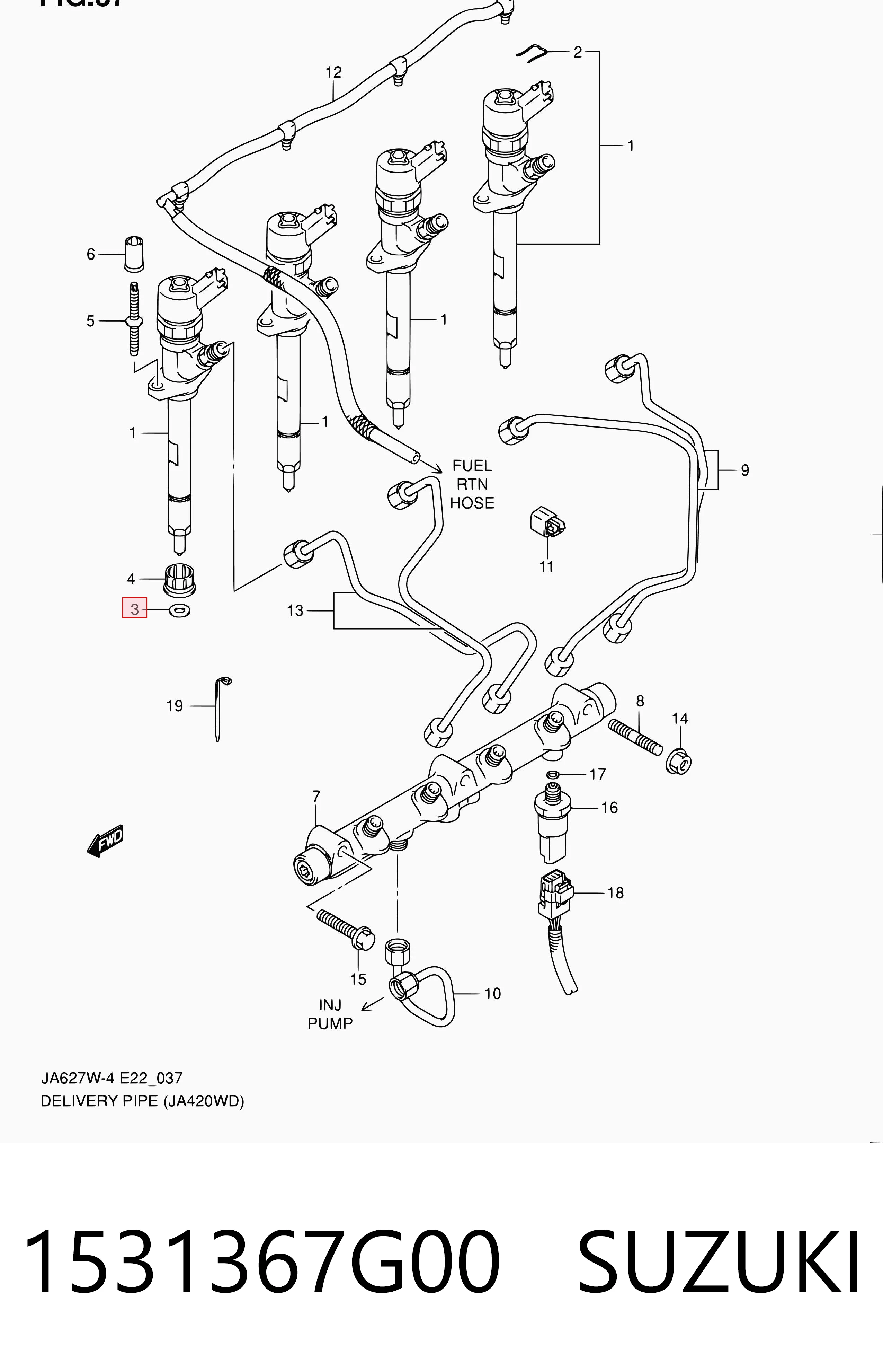 Arandela de asiento del inyector Chrysler 45062027F