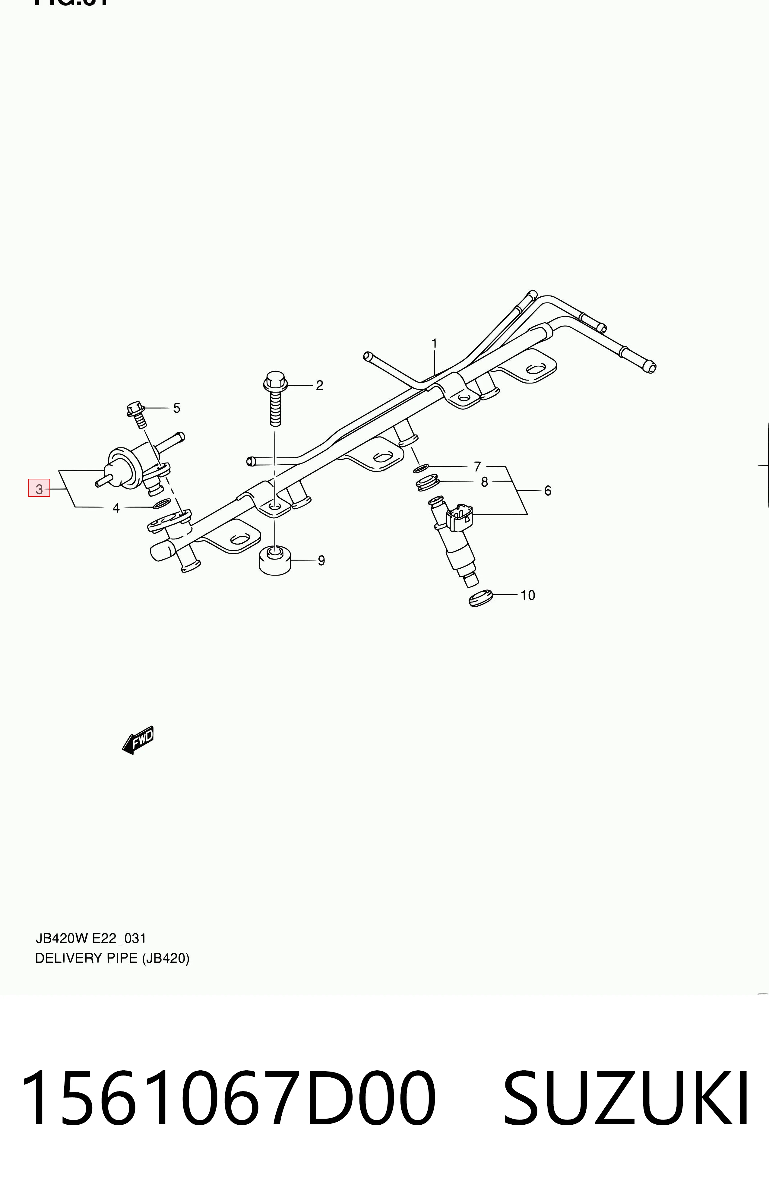 Regulador de presión de combustible del módulo de la bomba en el tanque 1561067D00 SUZUKI