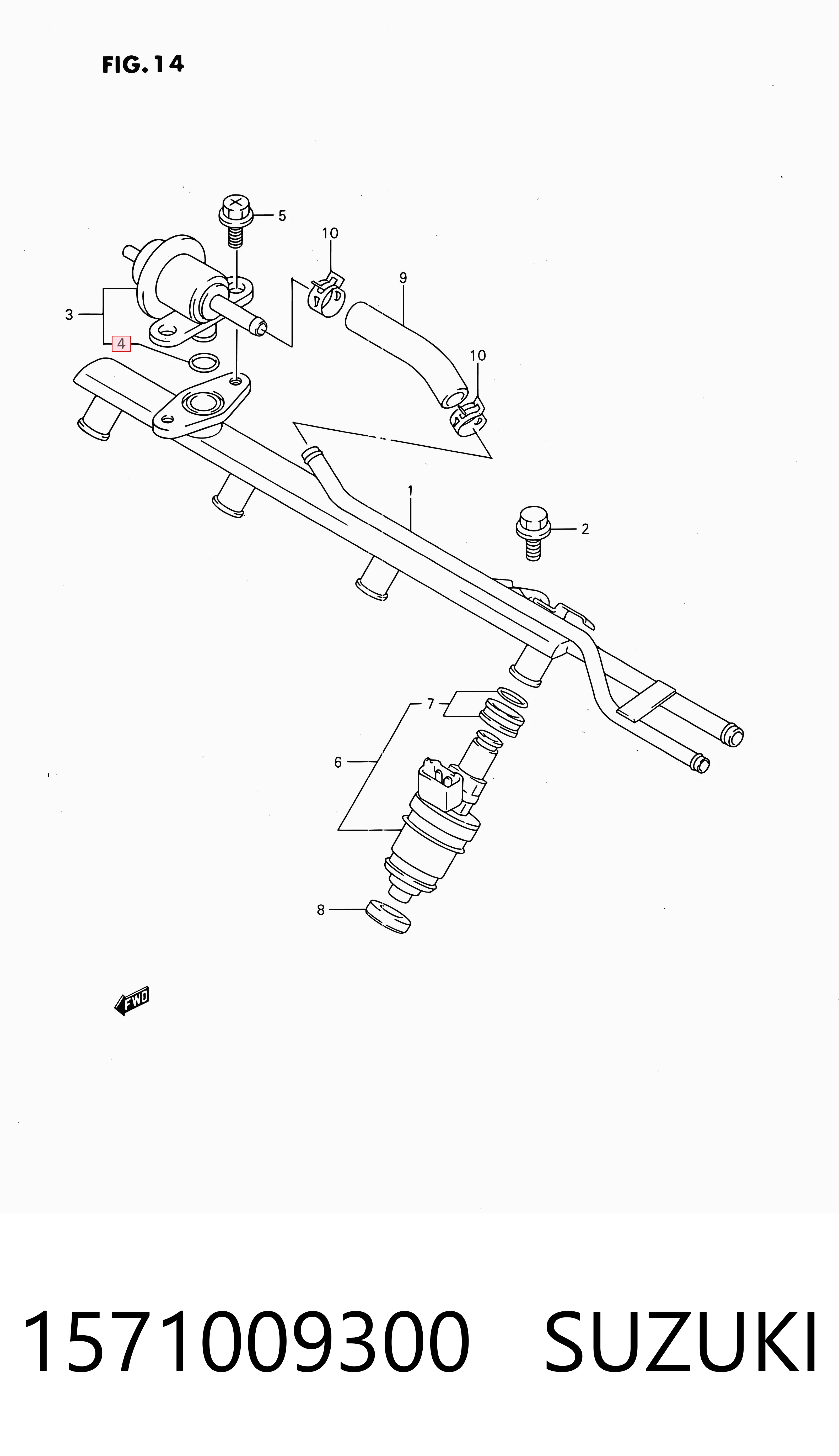 1571009300 Suzuki Arandela de asiento del inyector