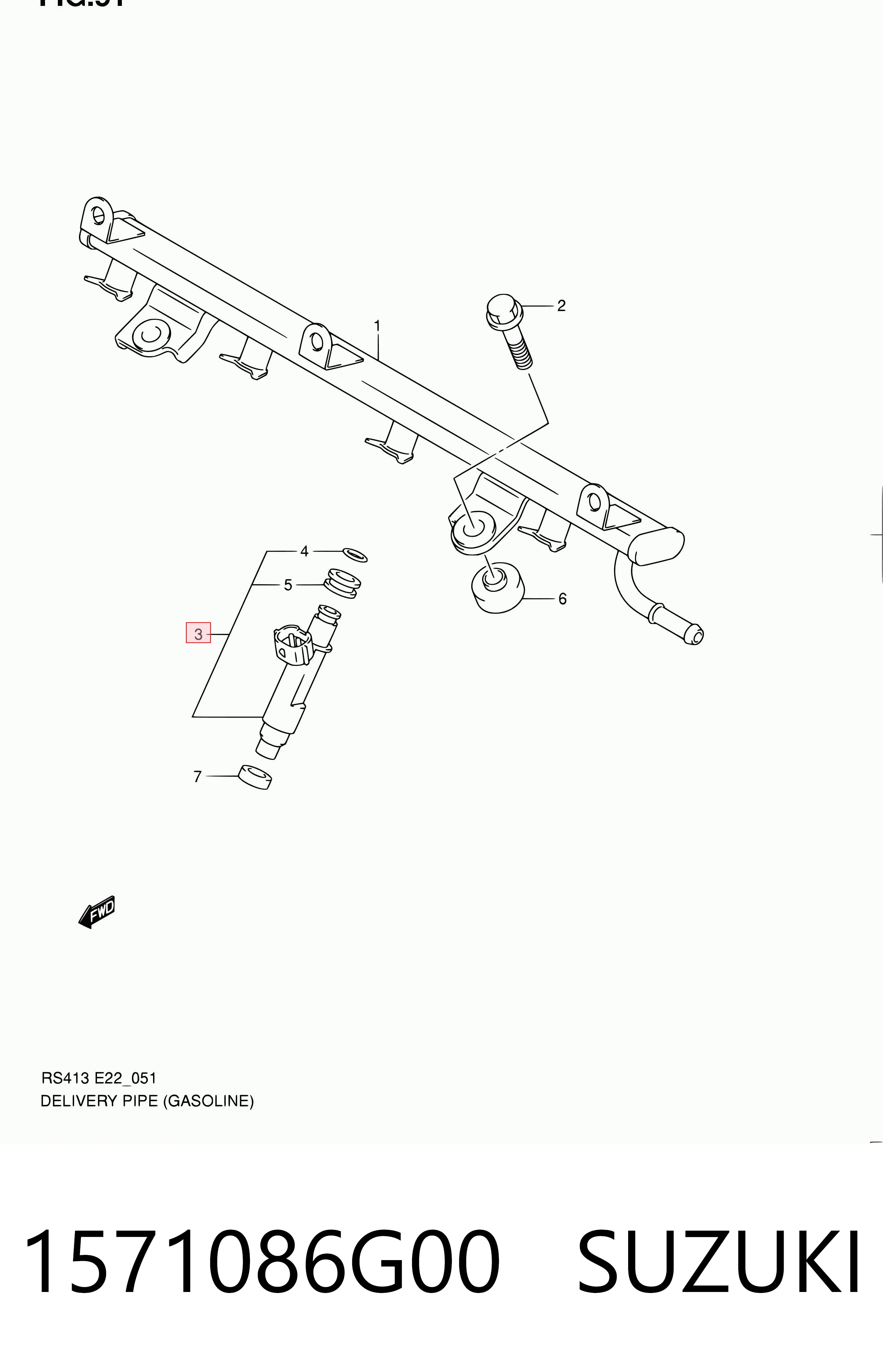 1571086G00 Suzuki Inyector de combustible