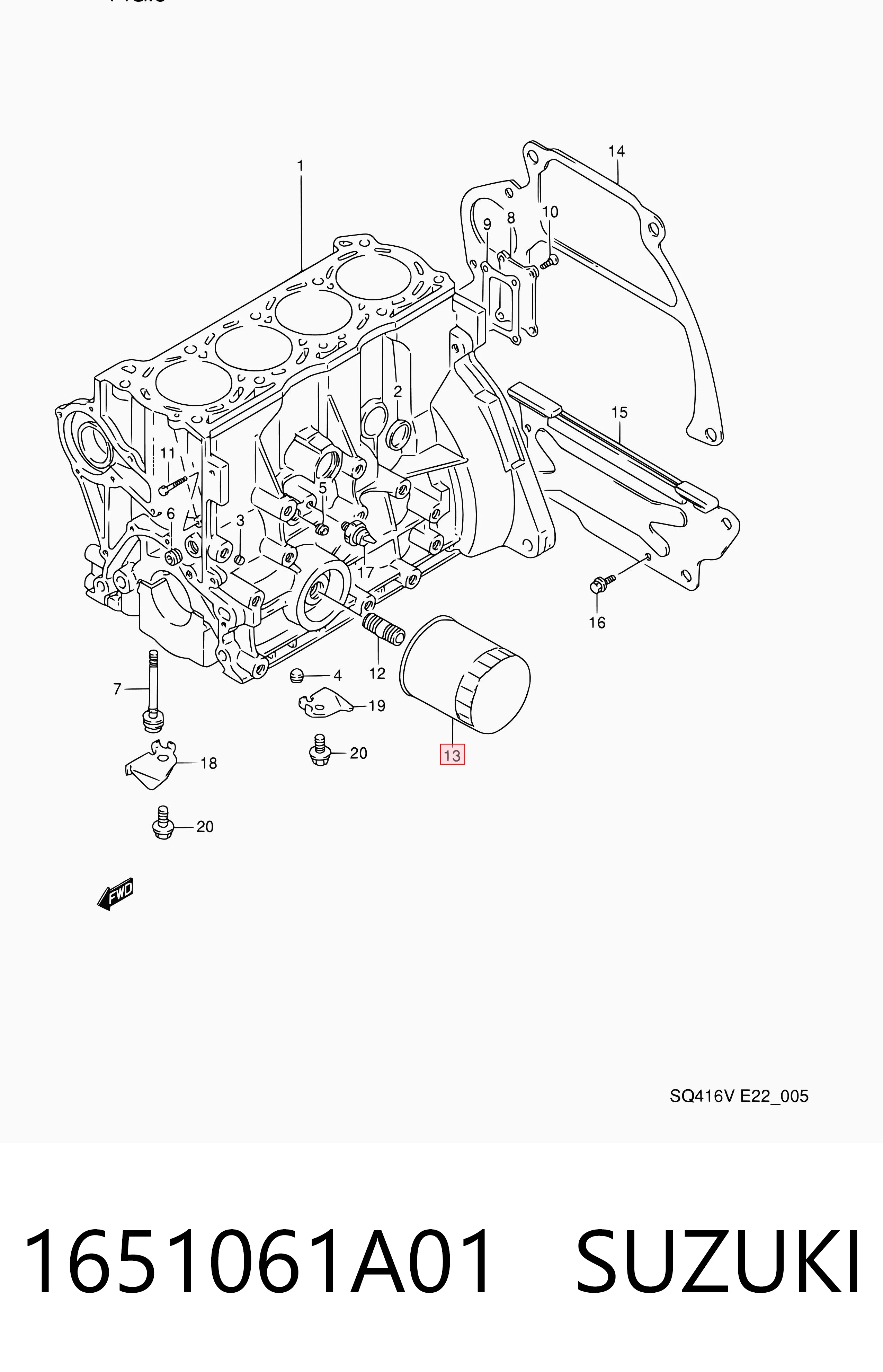 1651061A01 Suzuki Filtro aceite