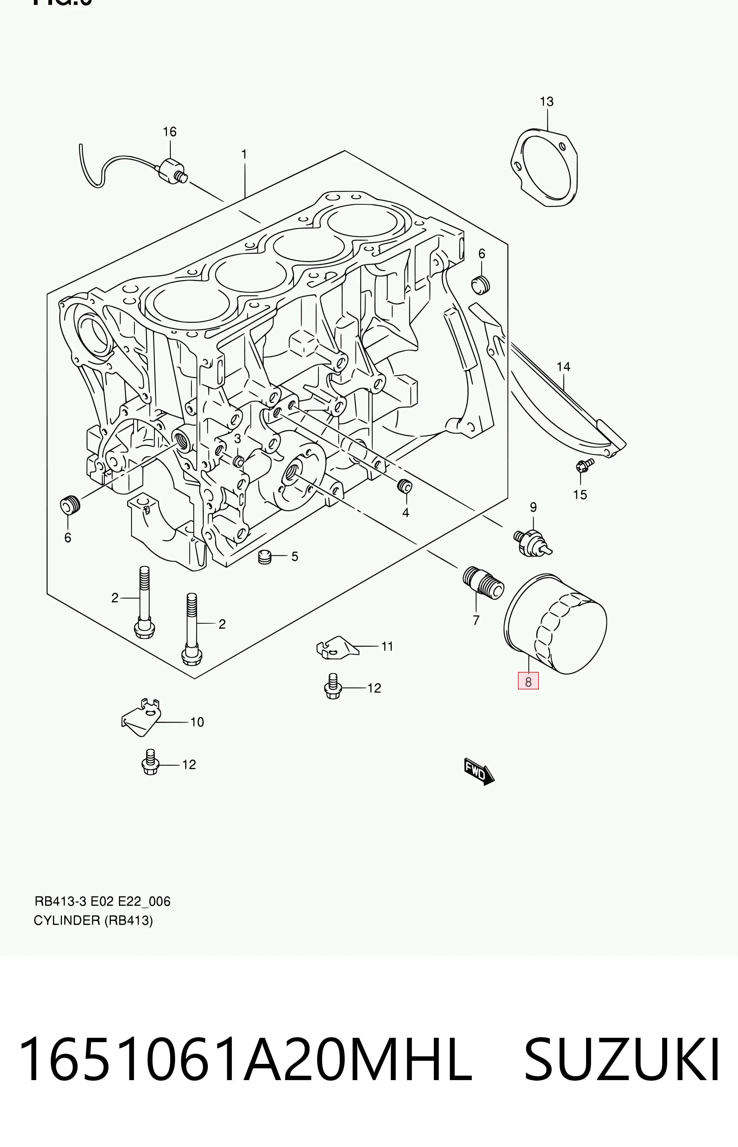 1651061A20MHL Suzuki Filtro aceite