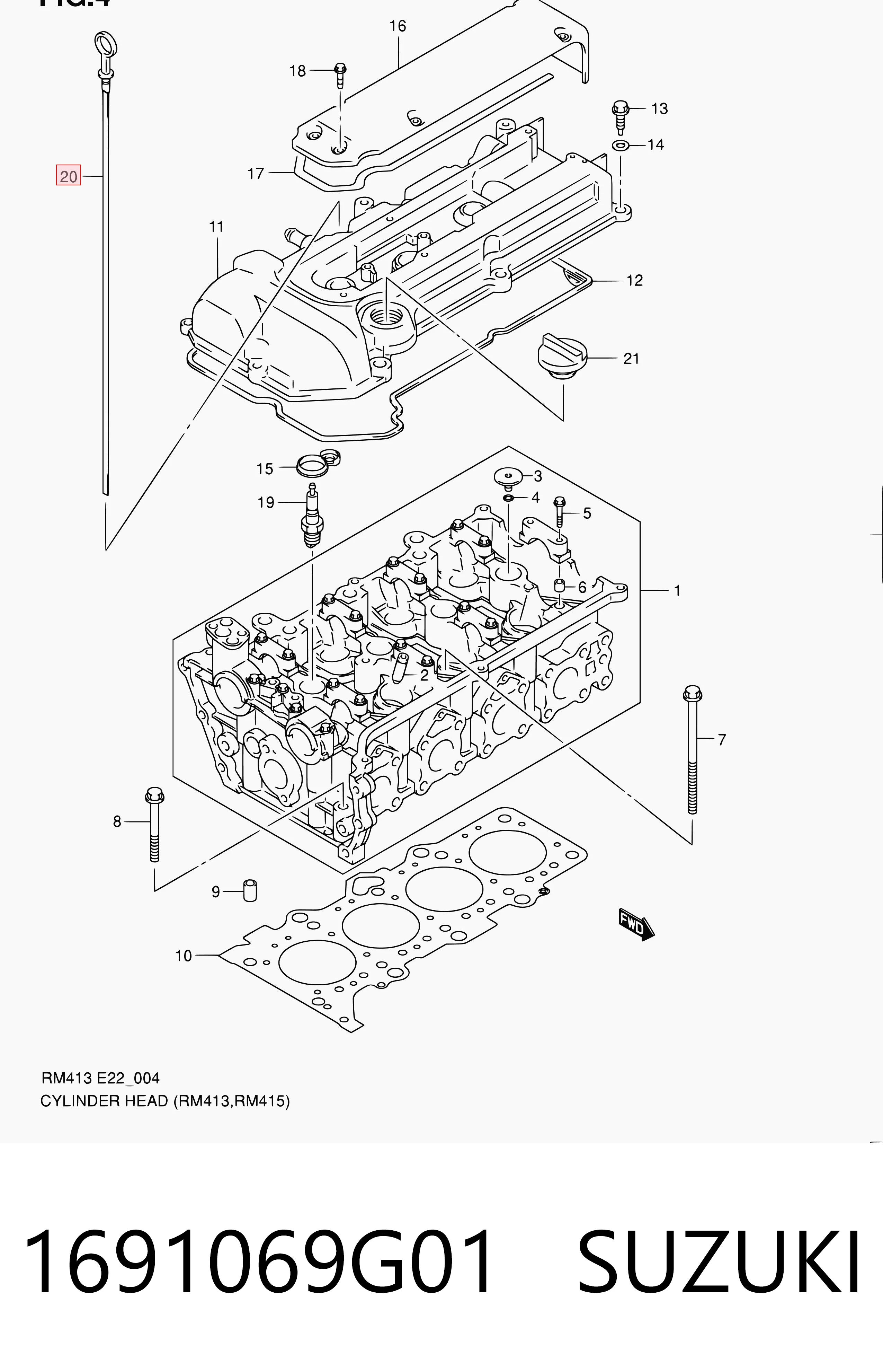 1691069G01 Suzuki Medidor de aceite
