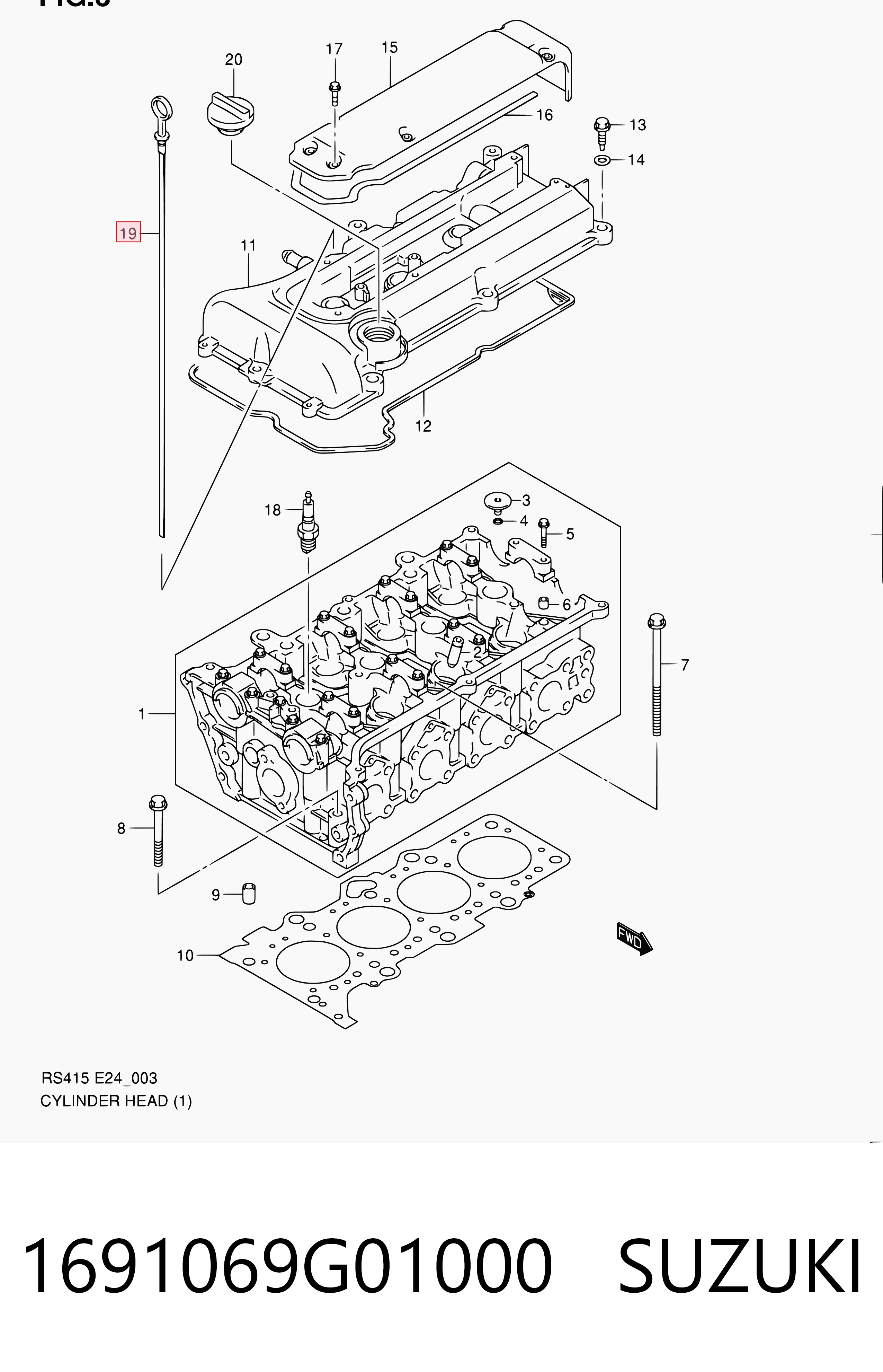 1691069G01000 Suzuki Medidor de aceite