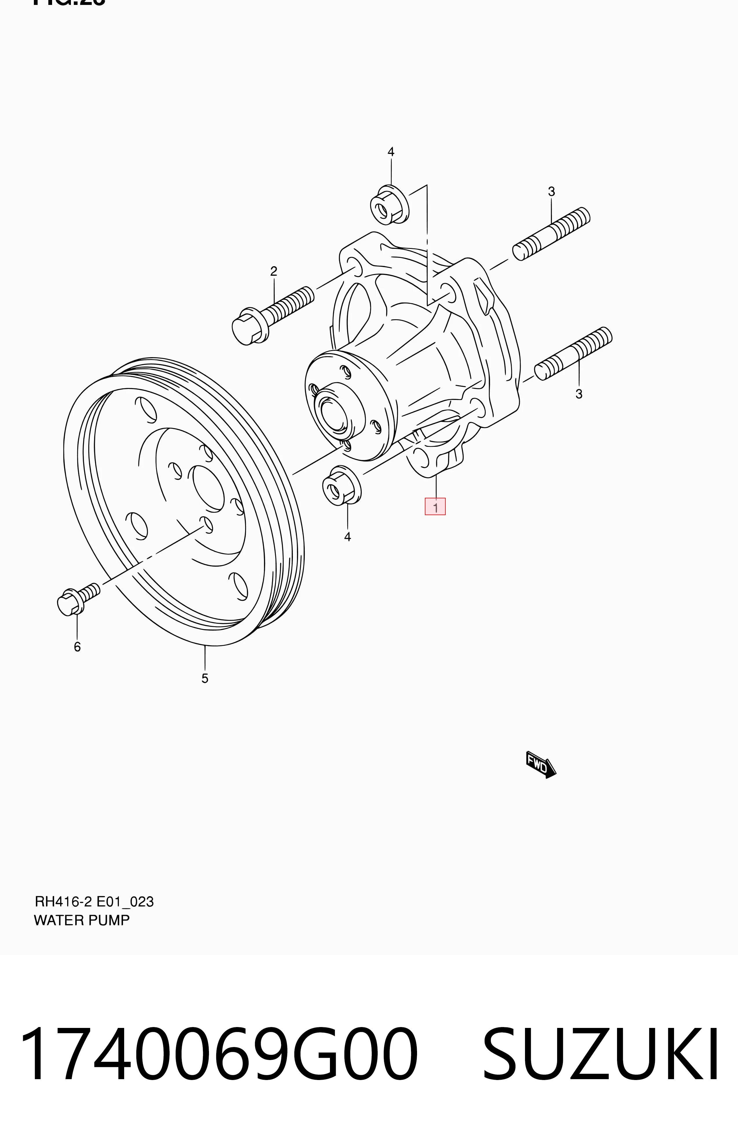 1740069G00 Suzuki Bomba refrigerante coche