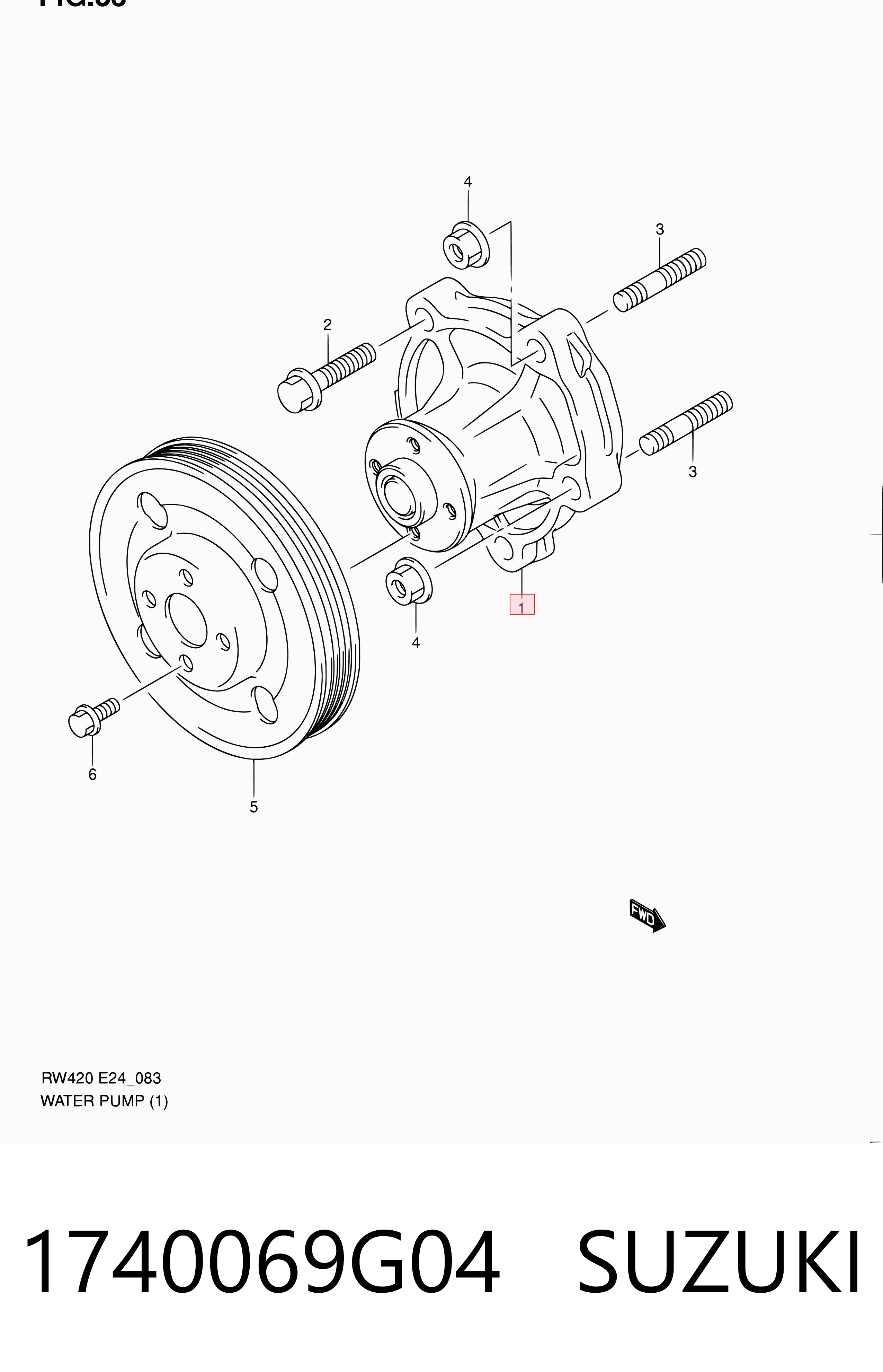 1740069G04 Suzuki Bomba refrigerante coche