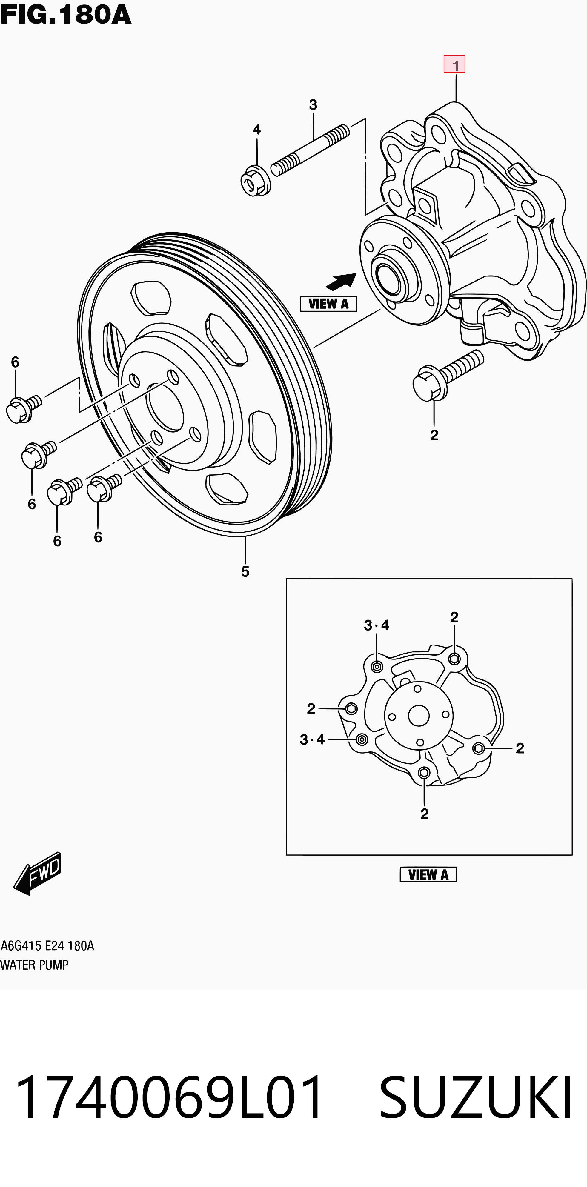 Bomba de agua 1740069L01 SUZUKI