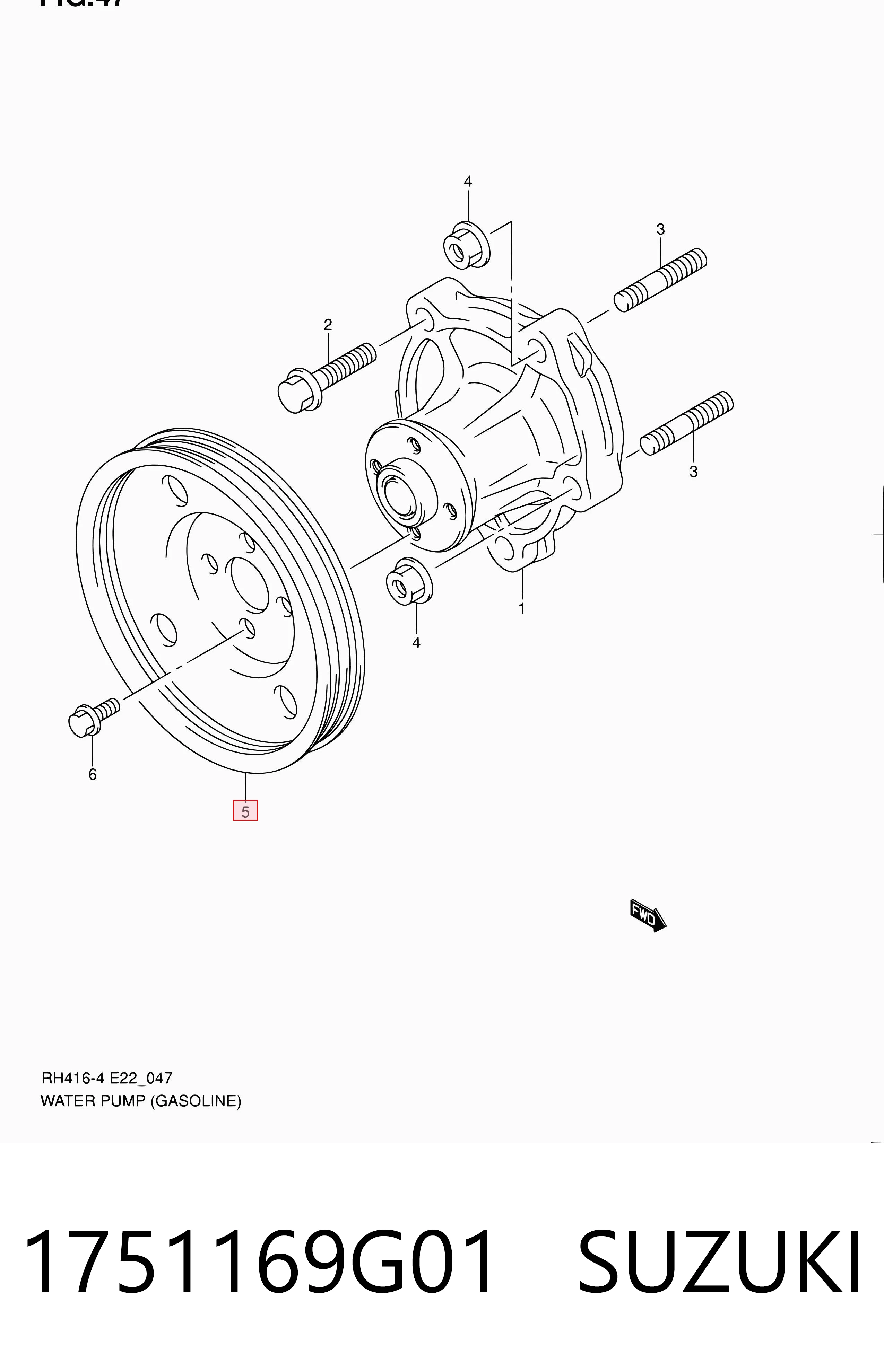 Comprar Polea de la bomba de agua Suzuki Swift III RS a bajo precio